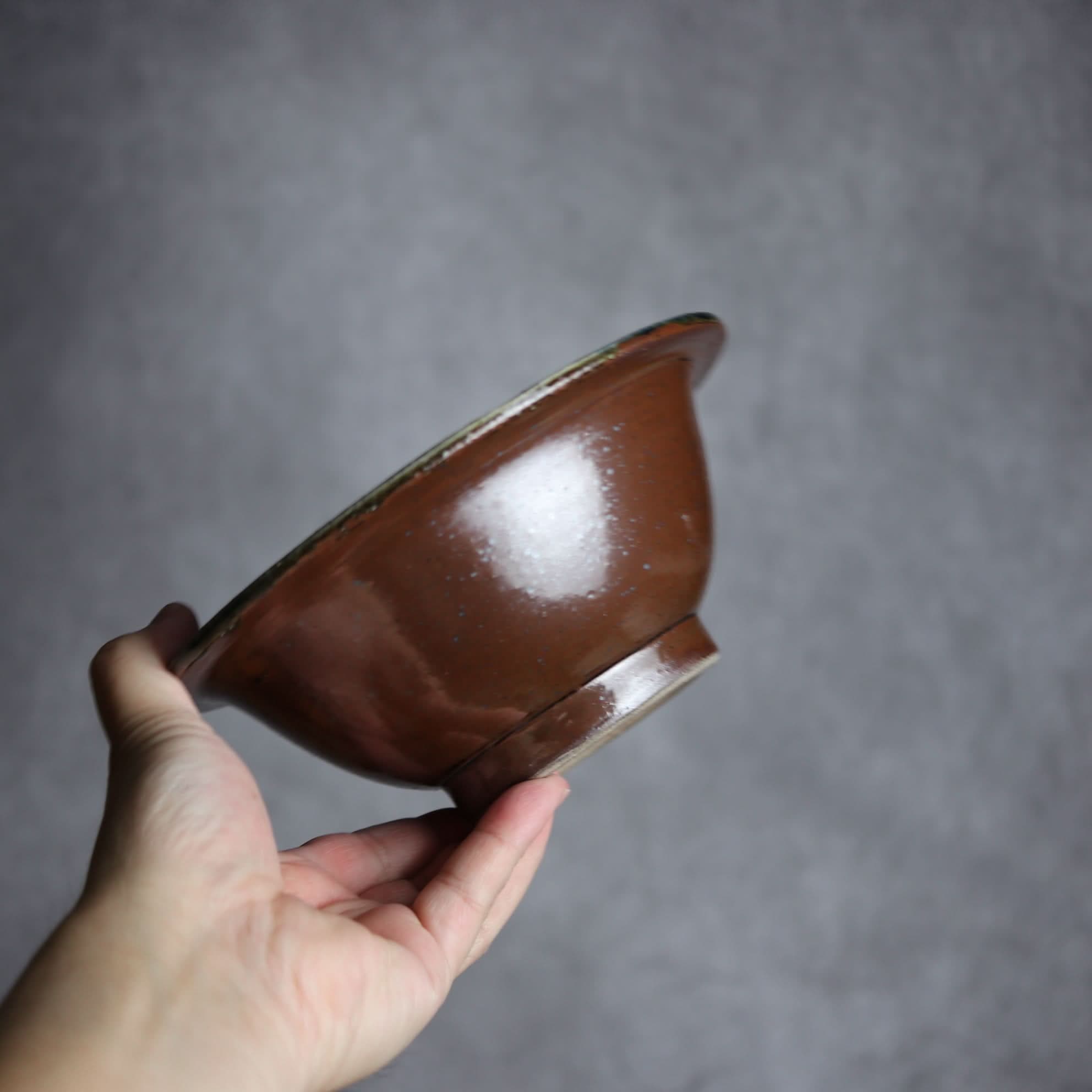 6寸ワンブー1 呉須釉 指描 波紋やちむん 陶器 北窯 宮城正享工房 やちむん 陶器.