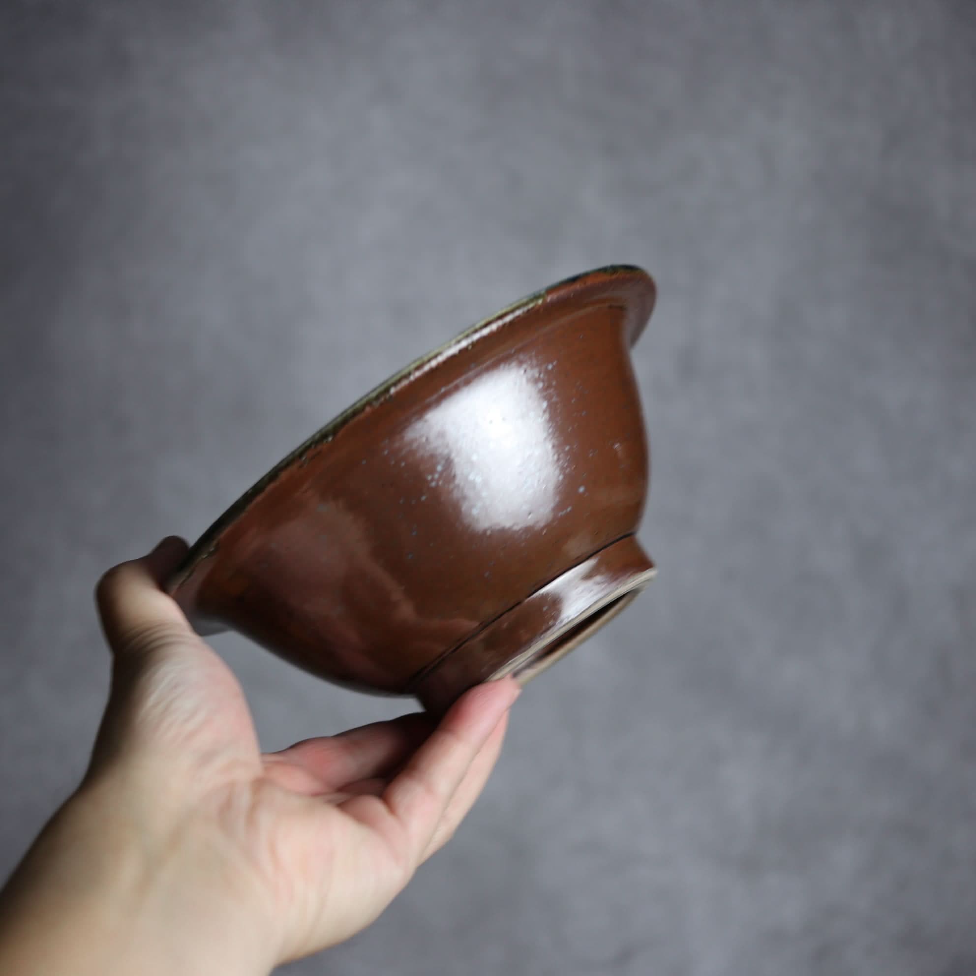 6寸ワンブー1 呉須釉 指描 波紋やちむん 陶器 北窯 宮城正享工房 やちむん 陶器.