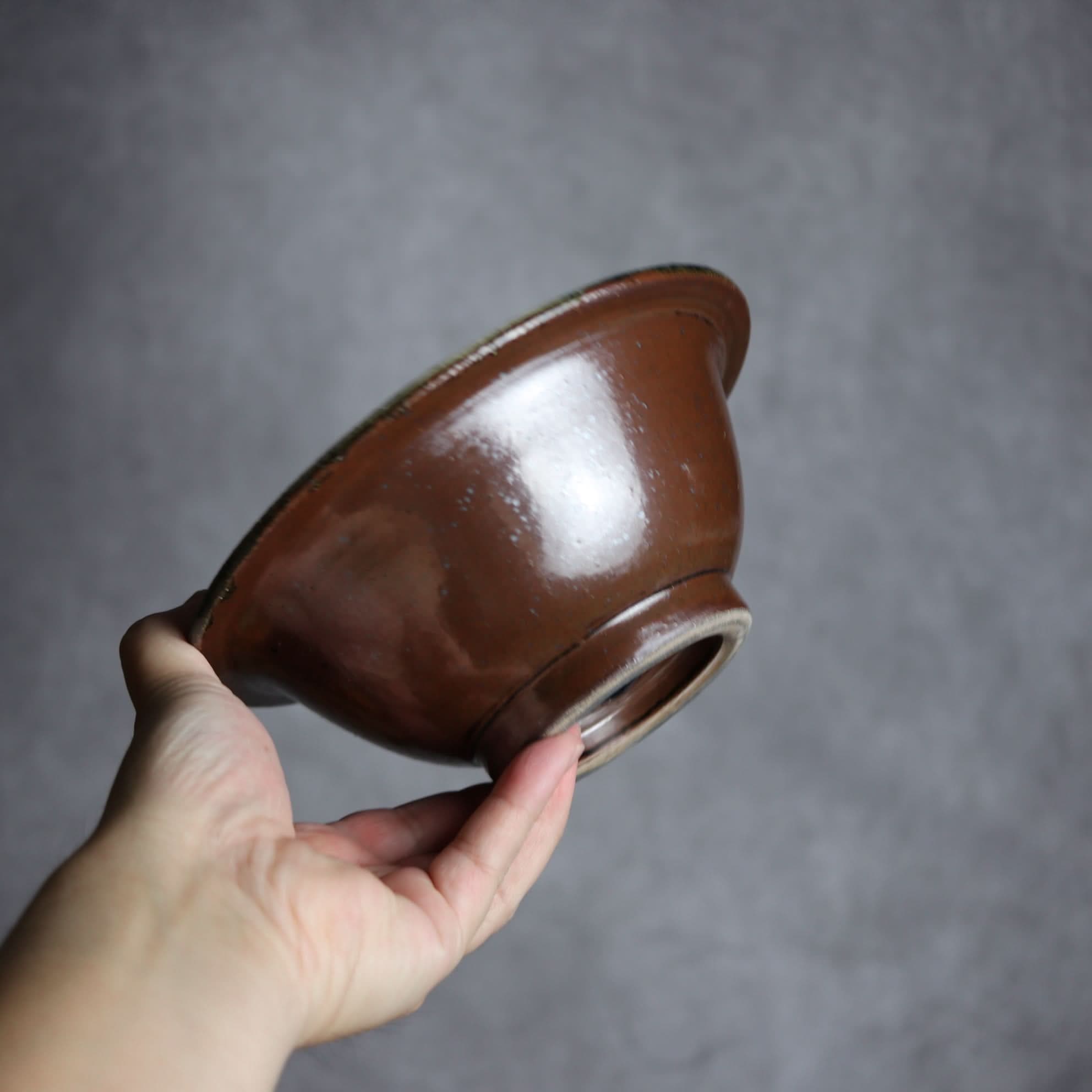 6寸ワンブー1 呉須釉 指描 波紋やちむん 陶器 北窯 宮城正享工房 やちむん 陶器.