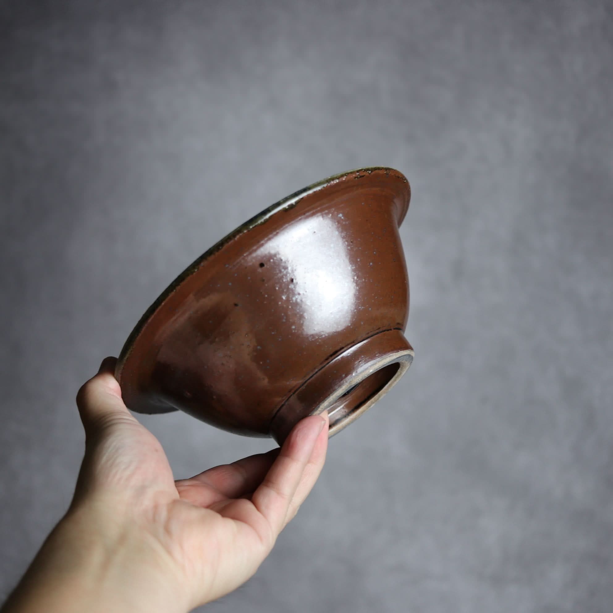 6寸ワンブー1 呉須釉 指描 波紋やちむん 陶器 北窯 宮城正享工房 やちむん 陶器.