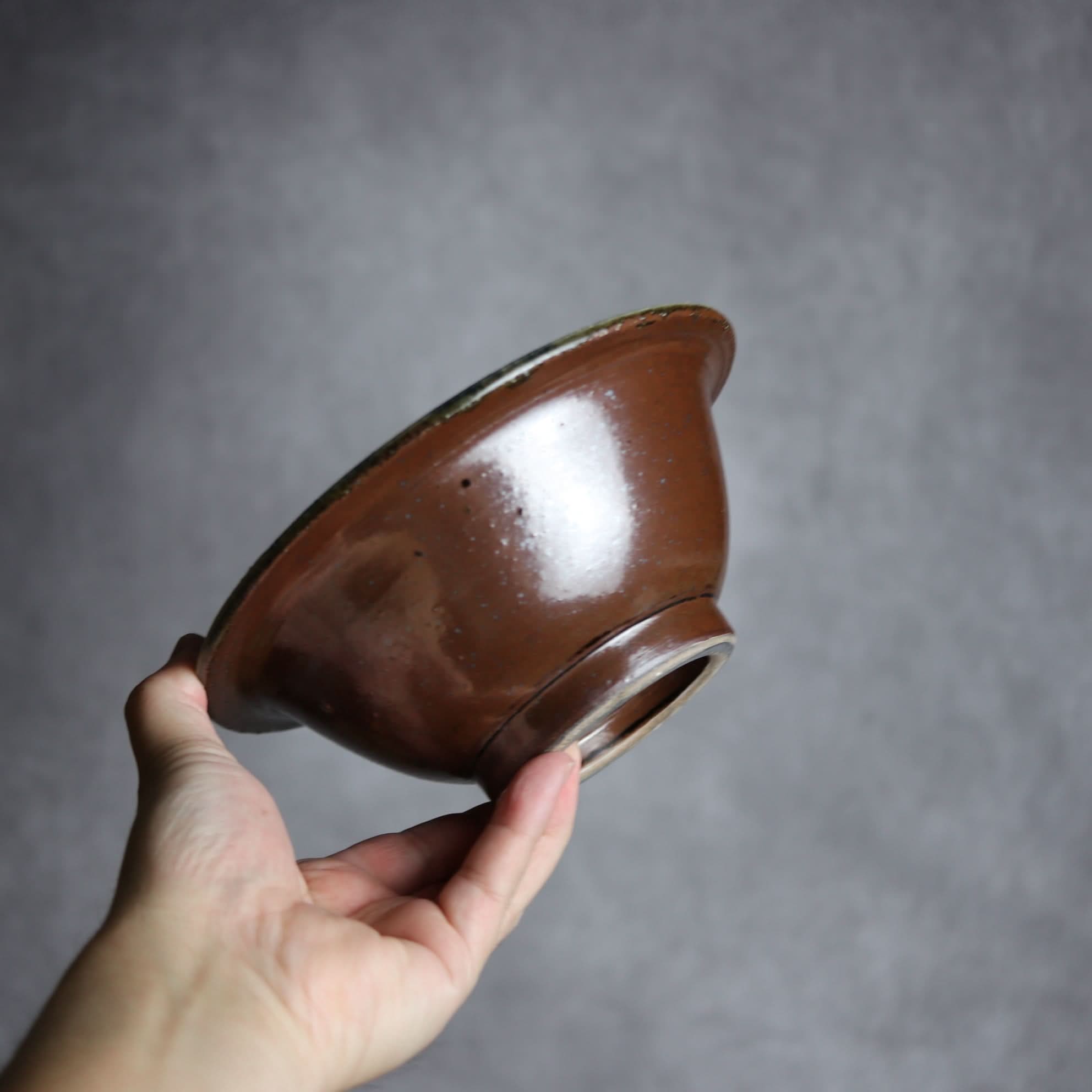 6寸ワンブー1 呉須釉 指描 波紋やちむん 陶器 北窯 宮城正享工房 やちむん 陶器.