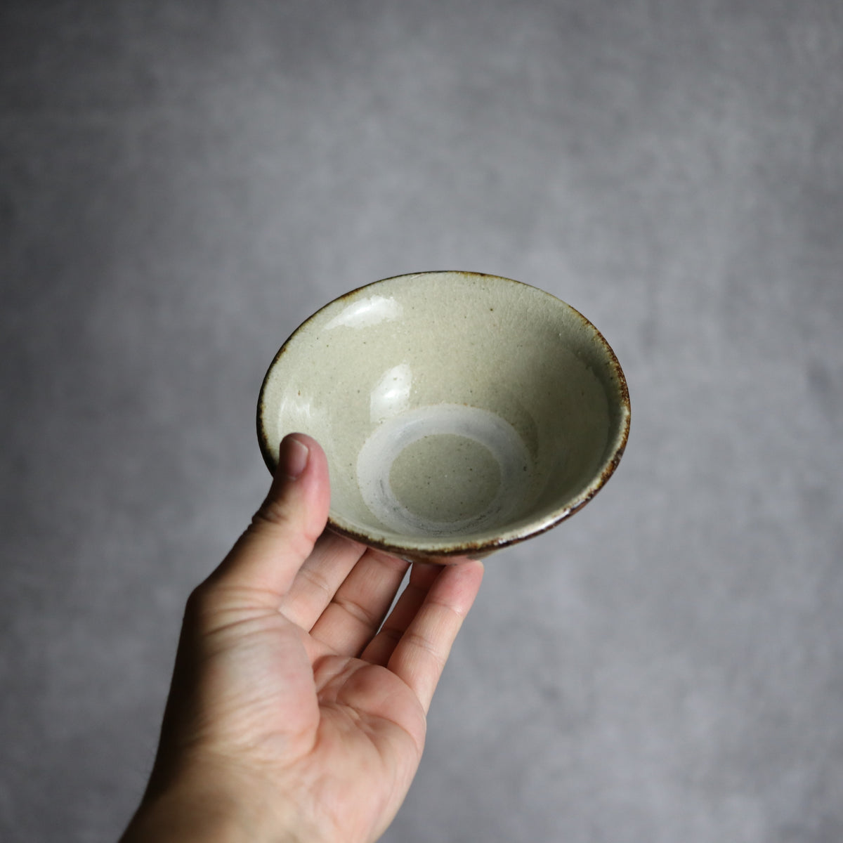 4寸マカイ1 飴 呉須釉 点打 やちむん 陶器 北窯 松田共司工房