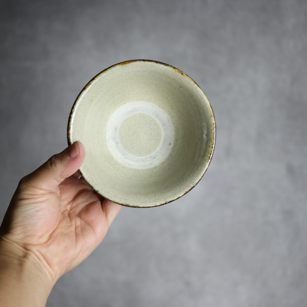4寸マカイ1 飴 呉須釉 点打 やちむん 陶器 北窯 松田共司工房