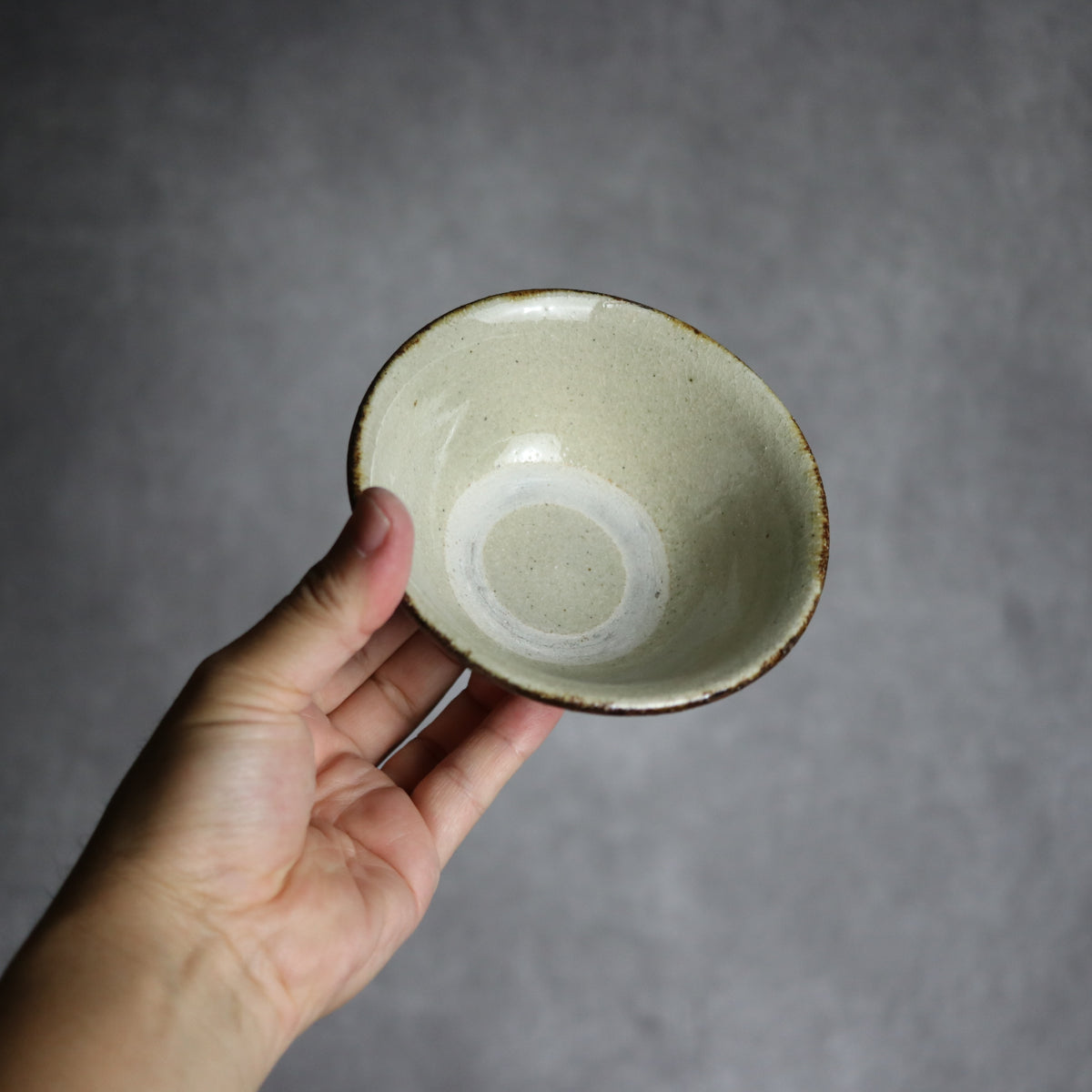 4寸マカイ1 飴 呉須釉 点打 やちむん 陶器 北窯 松田共司工房