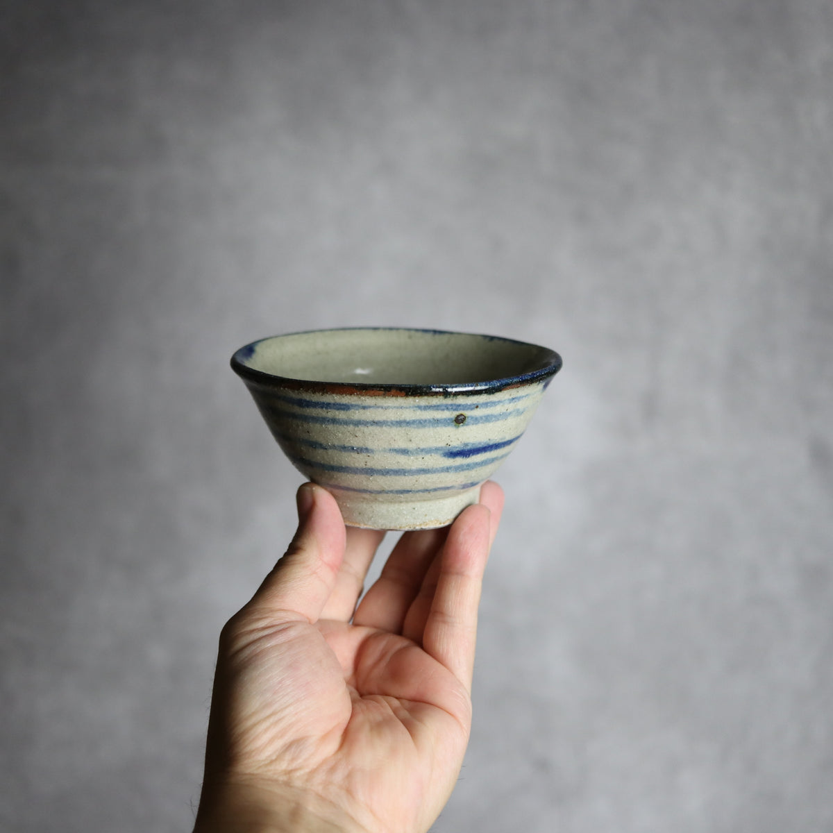 3.5寸マカイ1 呉須釉 線 やちむん 陶器 北窯 松田共司工房