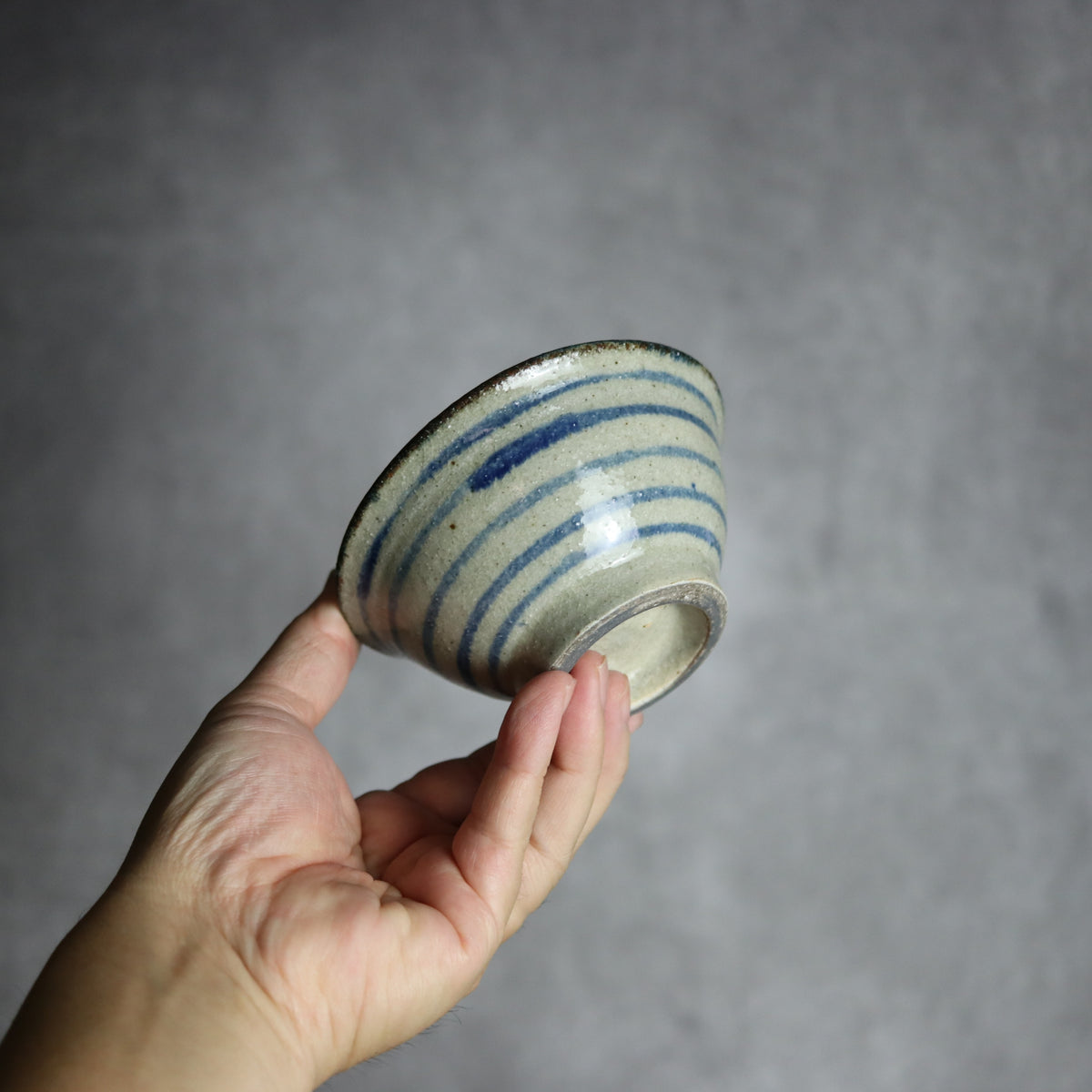 3.5寸マカイ2 呉須釉 線 やちむん 陶器 北窯 松田共司工房