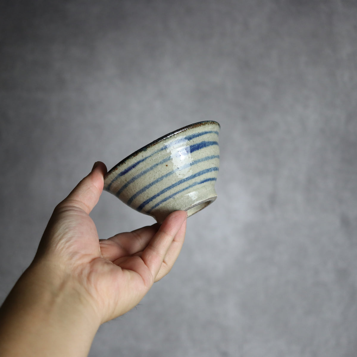 3.5寸マカイ2 呉須釉 線 やちむん 陶器 北窯 松田共司工房