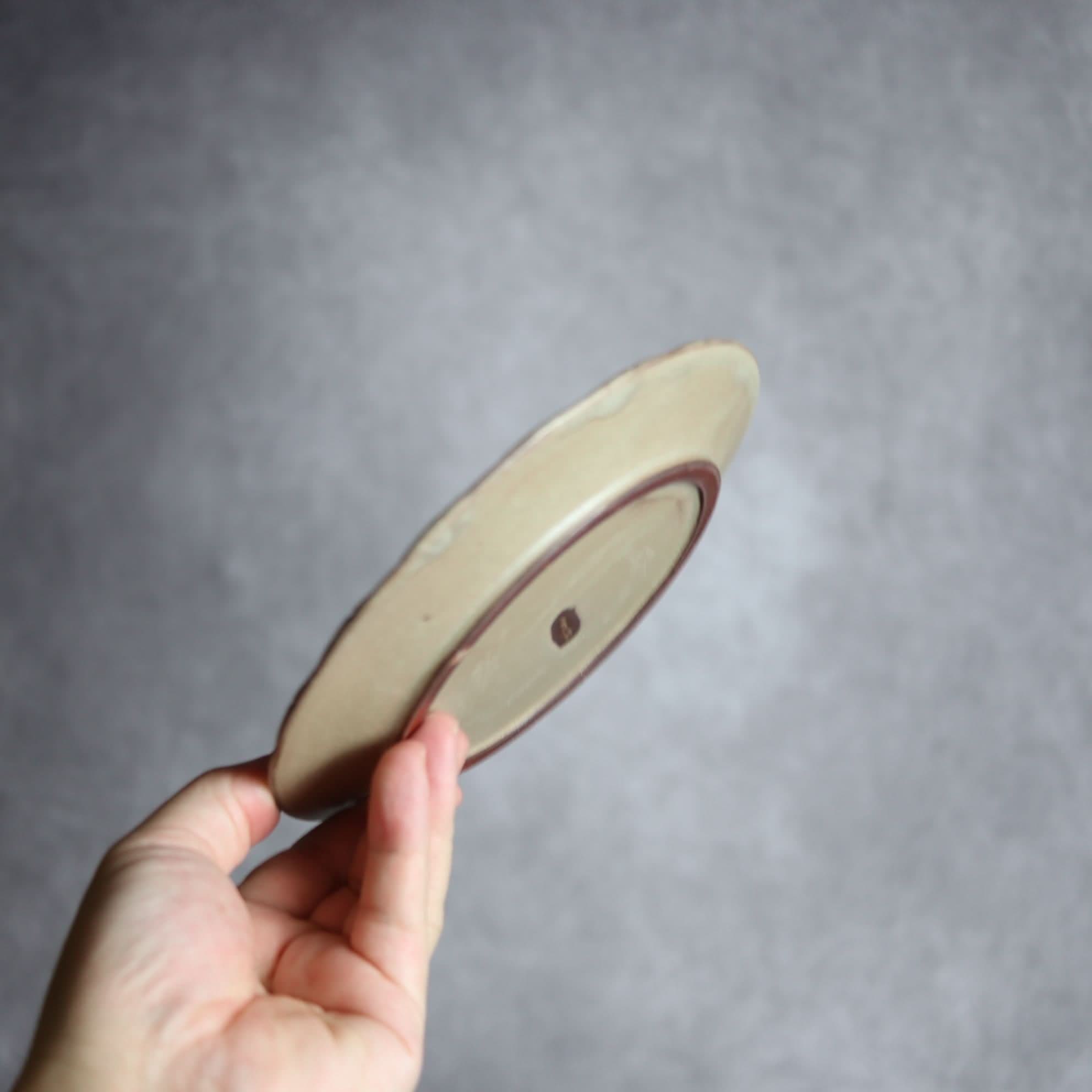 リム5寸プレート1 サンドベージュ 菱形紋 やちむん 陶器 cerca やちむん 陶器.