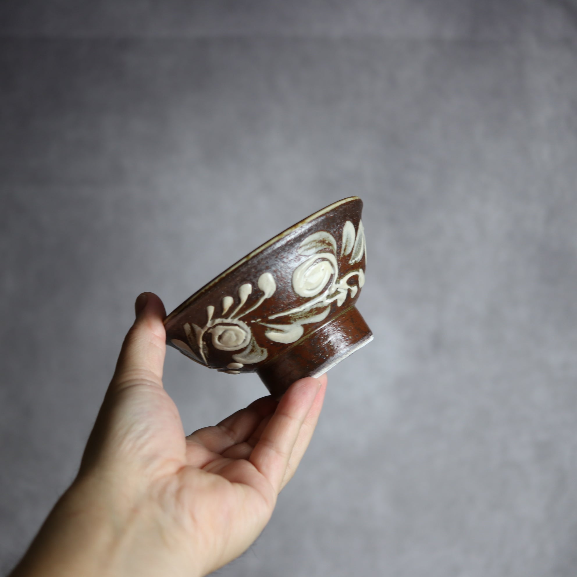 茂生窯 - 4寸マカイ2 イッチン 唐草 やちむん 陶器 茂生窯 - mundasui