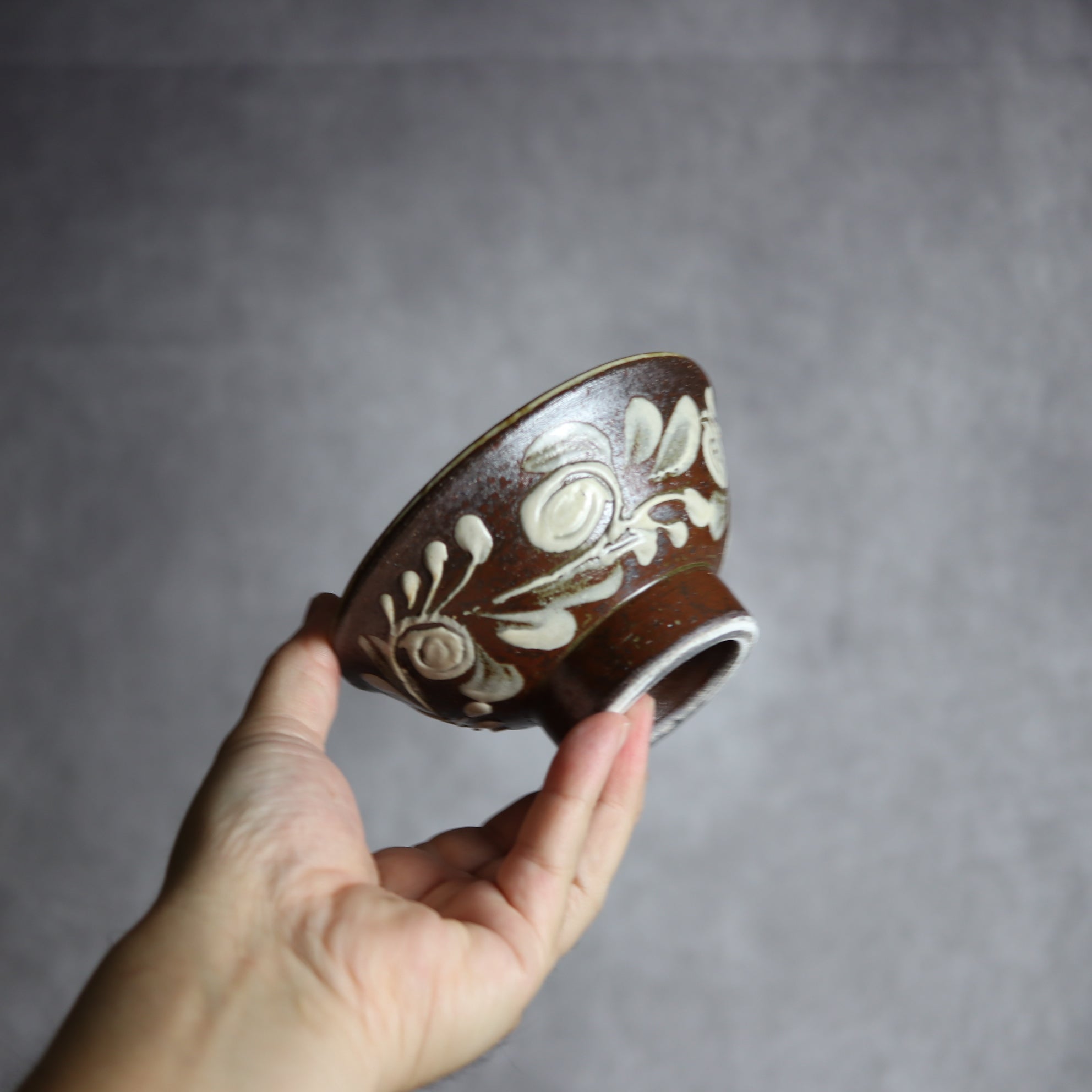 茂生窯 - 4寸マカイ2 イッチン 唐草 やちむん 陶器 茂生窯 - mundasui