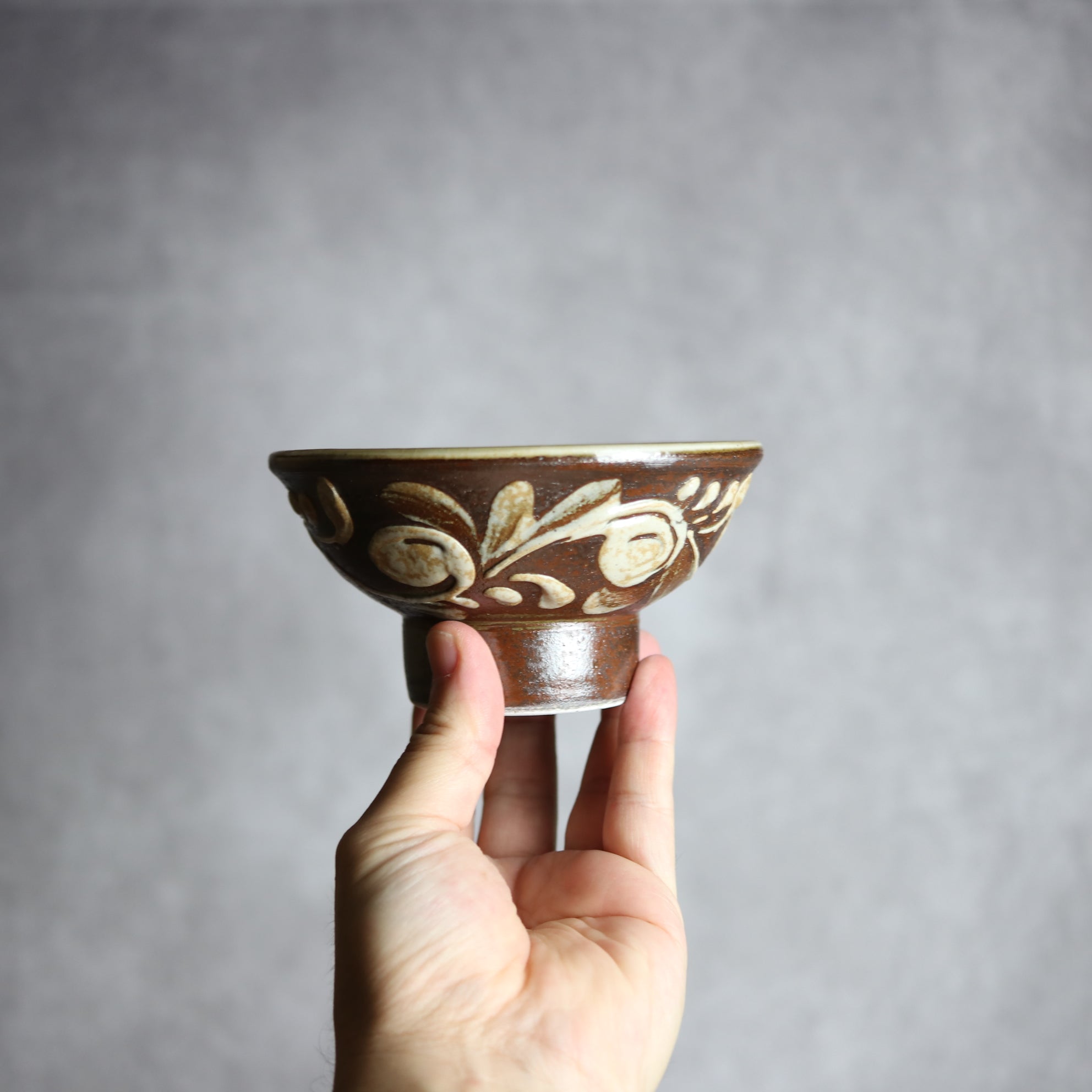 茂生窯 - 4寸マカイ3 イッチン 唐草 やちむん 陶器 茂生窯 - mundasui