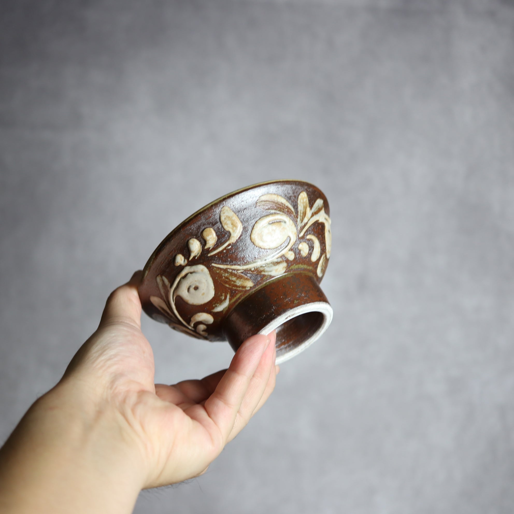 茂生窯 - 4寸マカイ3 イッチン 唐草 やちむん 陶器 茂生窯 - mundasui