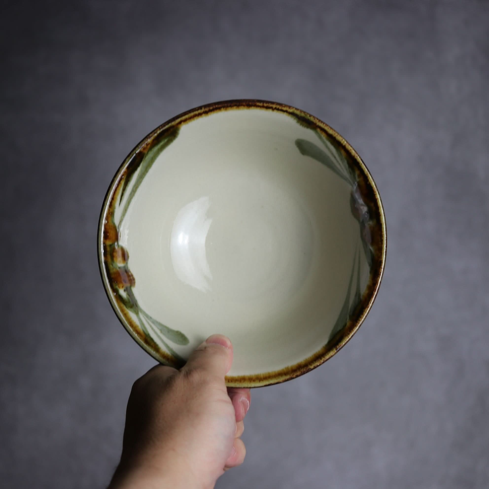 5寸マカイ 黒呉須唐草 やちむん 陶器 陶眞窯 やちむん 陶器.