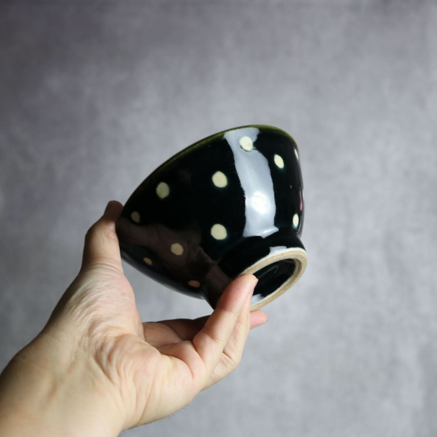 4寸マカイ 呉須釉 蝋抜 点打 やちむん 陶器 真南風工房 やちむん 陶器.