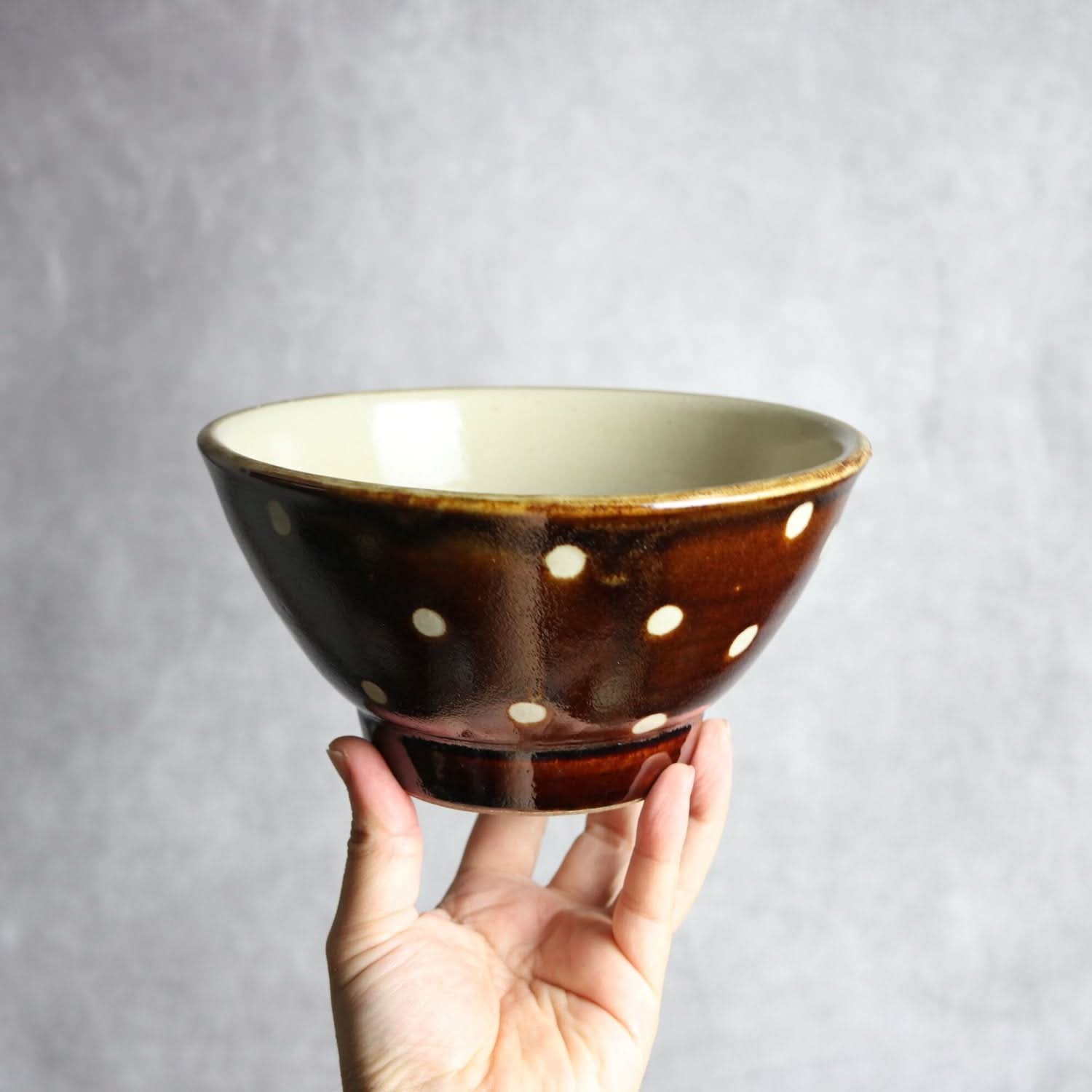 6寸マカイ 飴釉 蝋抜 点打 やちむん 陶器 真南風工房 やちむん 陶器.