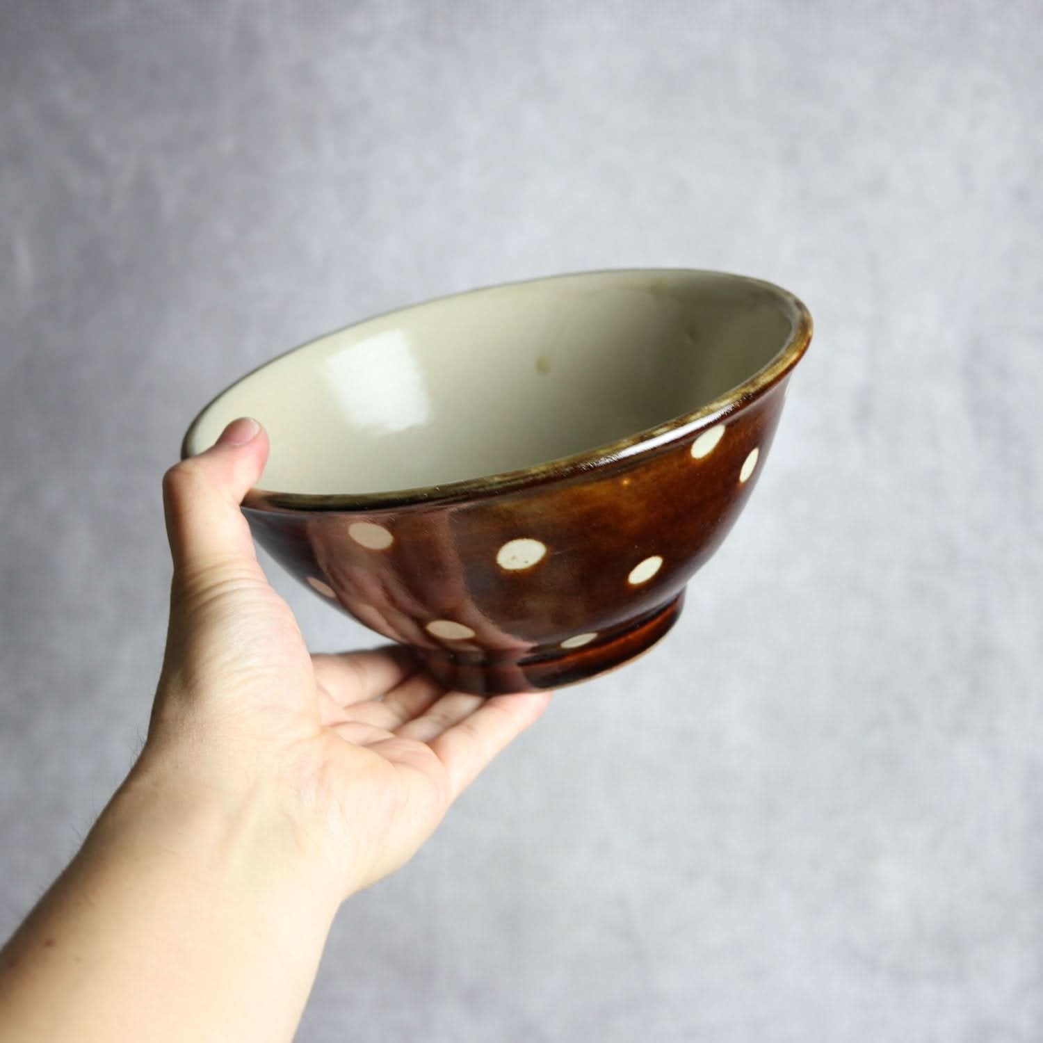 6寸マカイ 飴釉 蝋抜 点打 やちむん 陶器 真南風工房 やちむん 陶器.