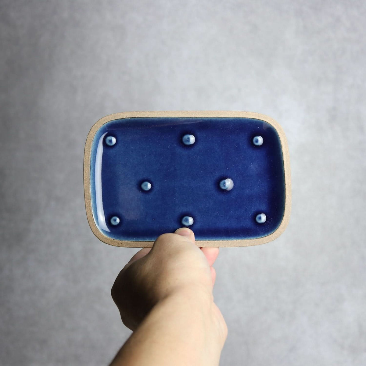 点いっちん(呉須) 長角皿(小) やちむん 陶器.