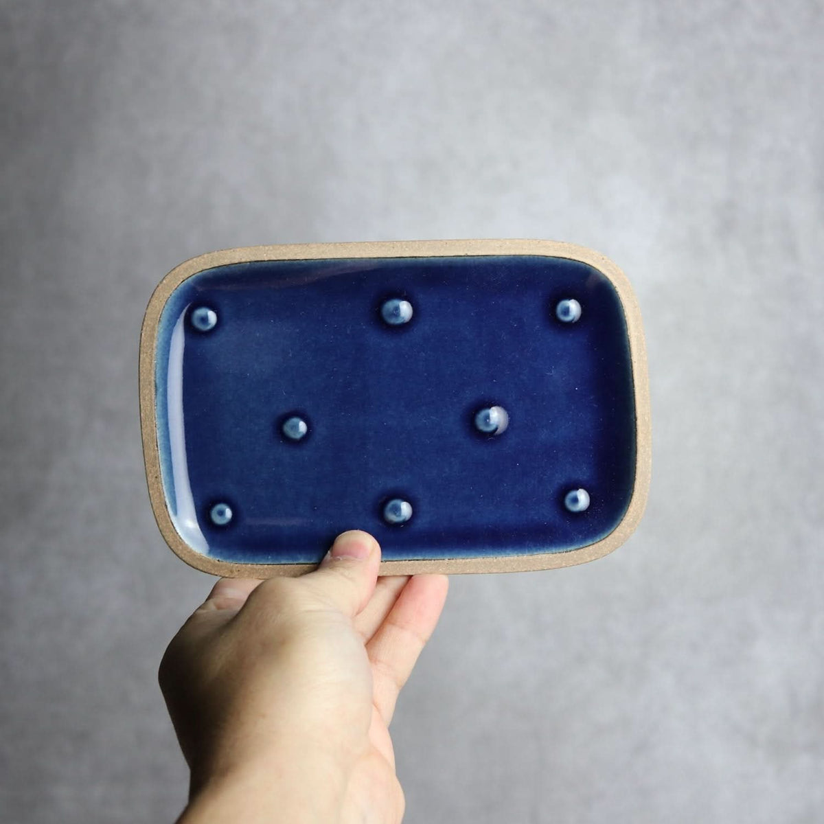点いっちん(呉須) 長角皿(小) やちむん 陶器.
