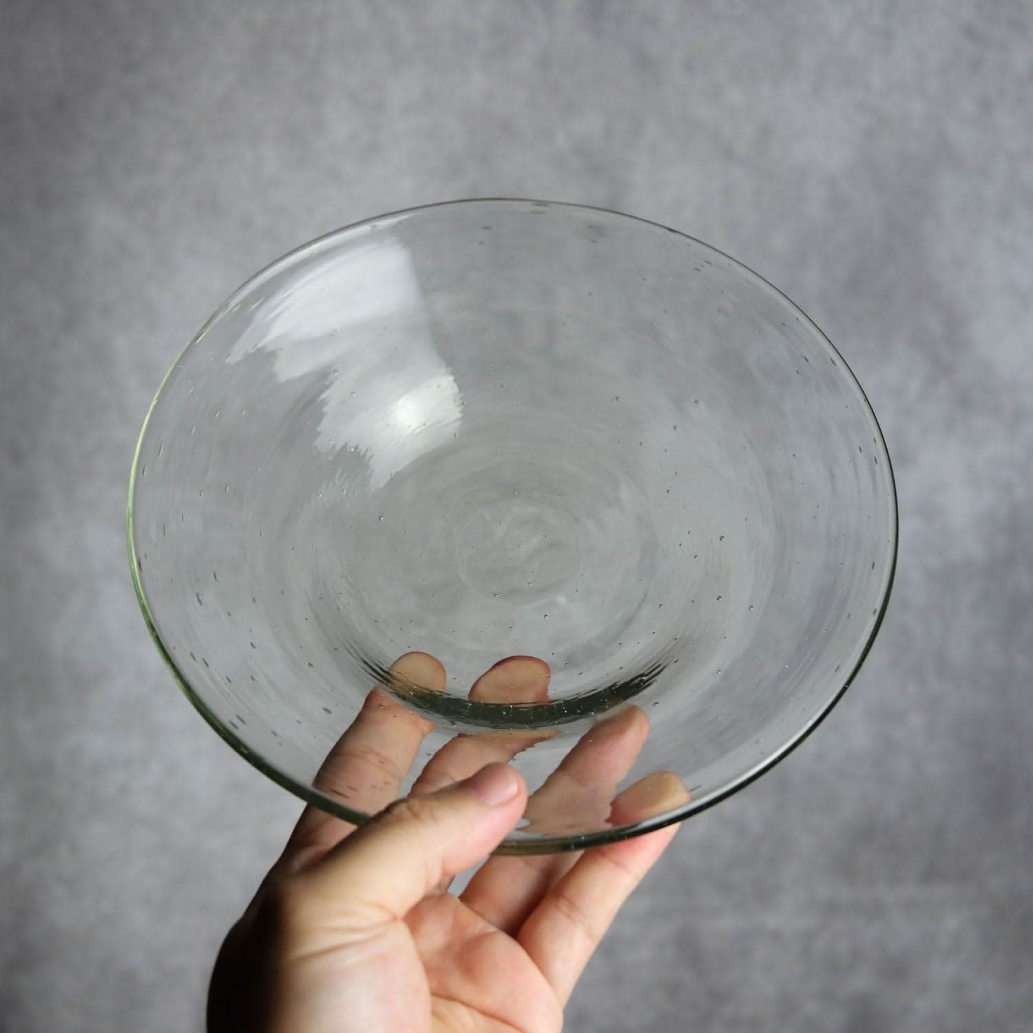 気泡皿 Mサイズ クリア 琉球ガラス ガラス工房清天 琉球ガラス.