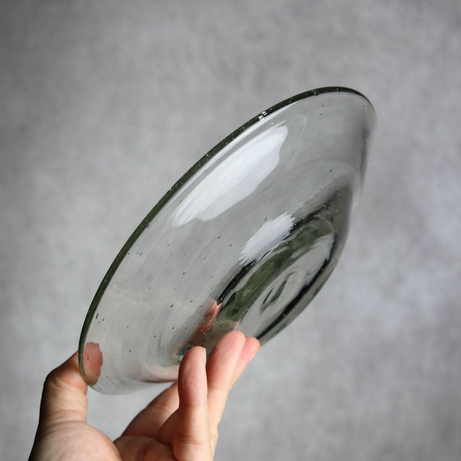 気泡皿 Mサイズ クリア 琉球ガラス ガラス工房清天 琉球ガラス.