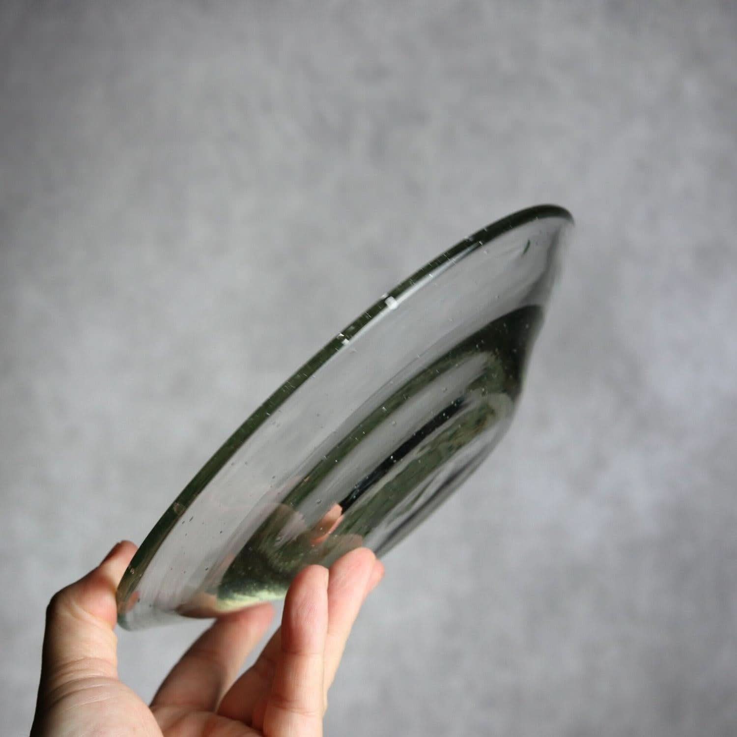 気泡皿 Mサイズ クリア 琉球ガラス ガラス工房清天 琉球ガラス.