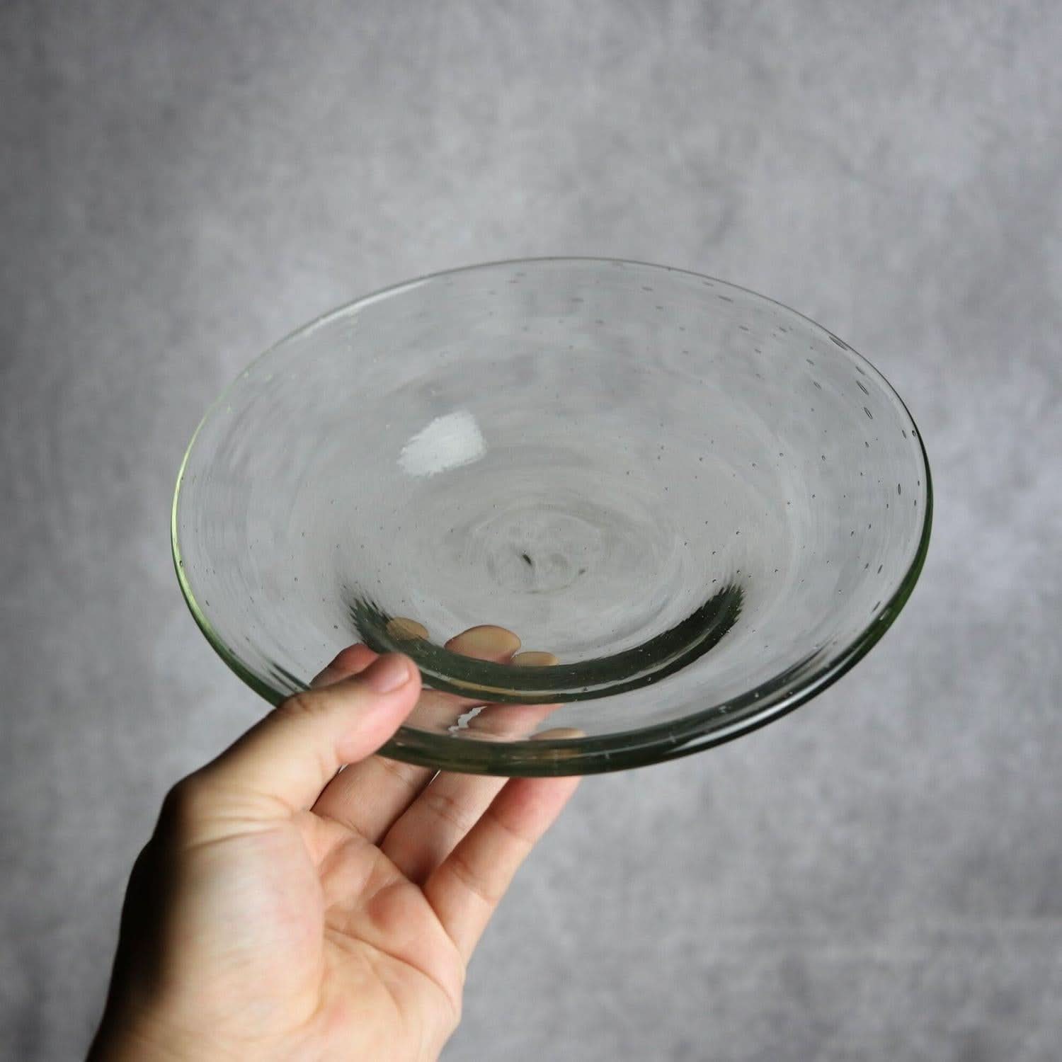 気泡皿 Mサイズ クリア 琉球ガラス ガラス工房清天 琉球ガラス.