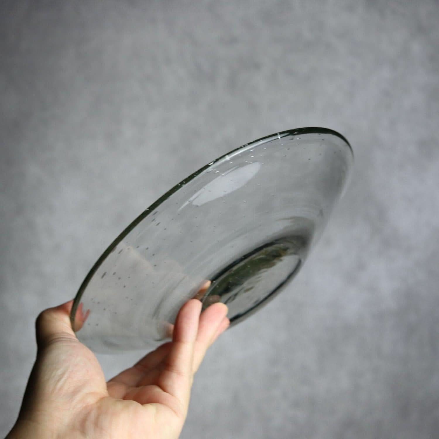 気泡皿 Mサイズ クリア 琉球ガラス ガラス工房清天 琉球ガラス.