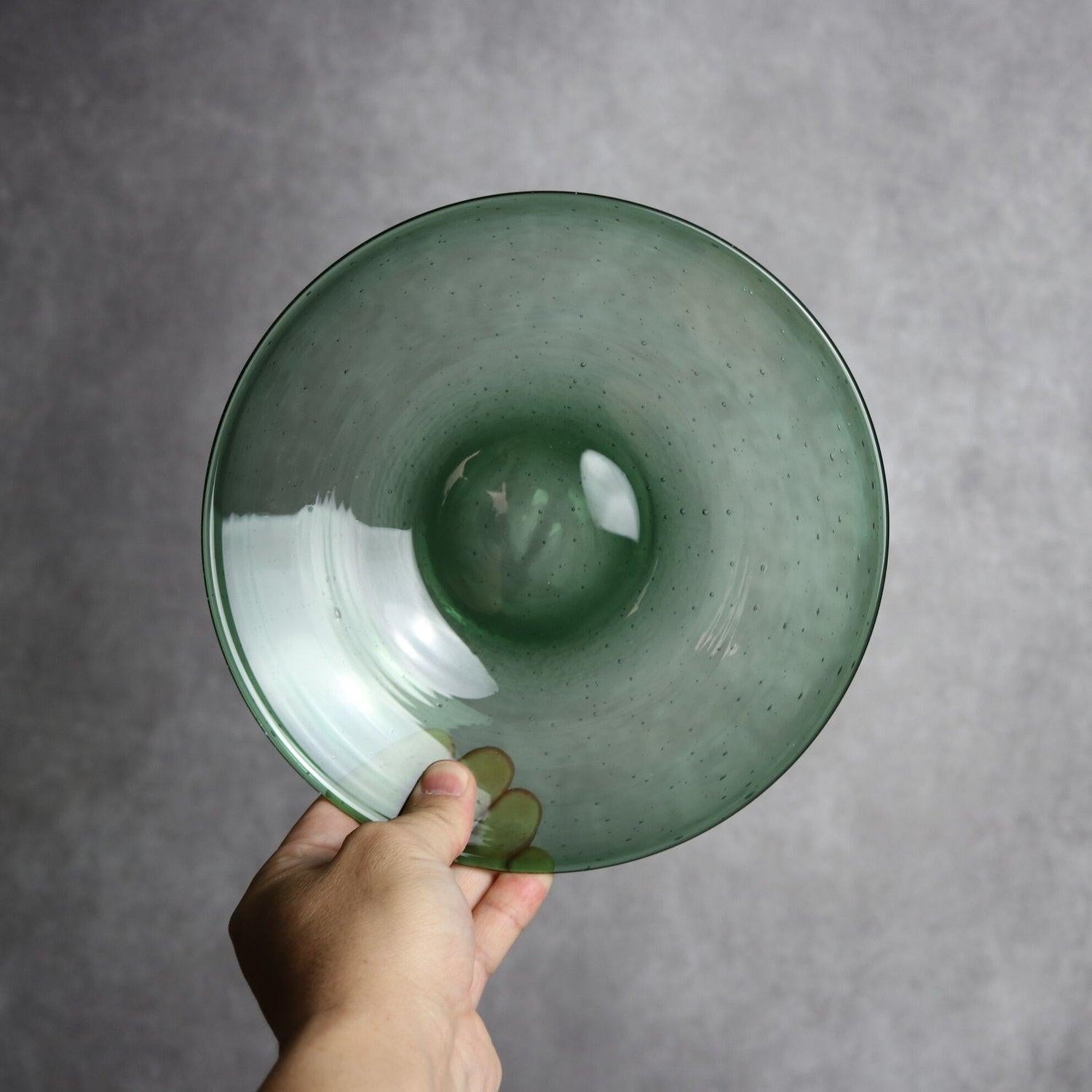 気泡皿 Mサイズ グリーン 琉球ガラス ガラス工房清天 琉球ガラス.