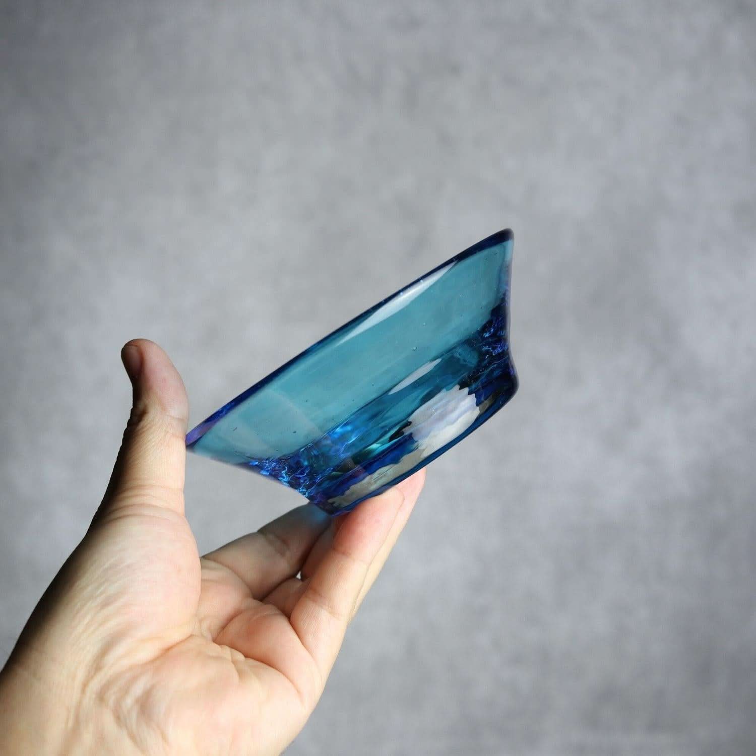 ノーマルボウル 水色 琉球ガラス ガラス工房清天 琉球ガラス.