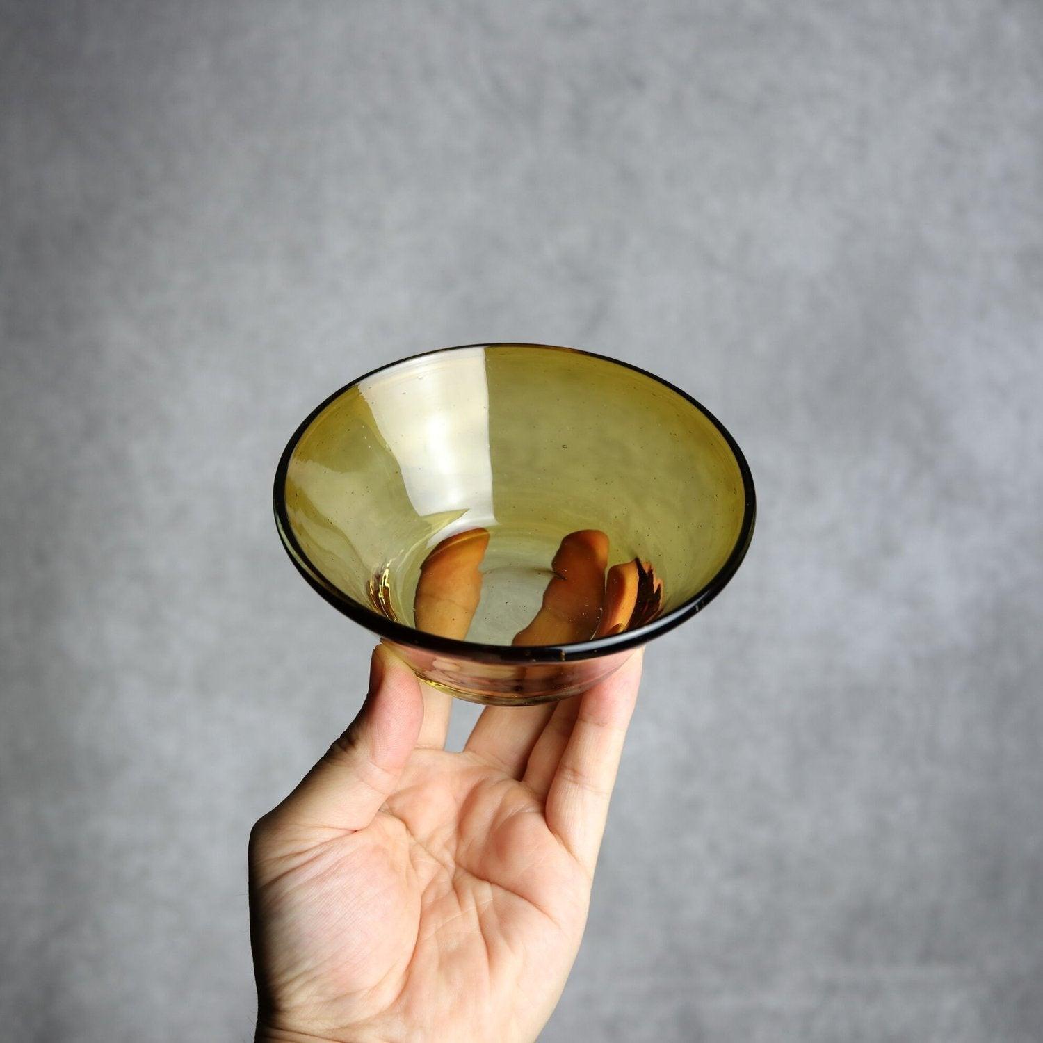 ノーマルボウル ブラウン 琉球ガラス ガラス工房清天 琉球ガラス.