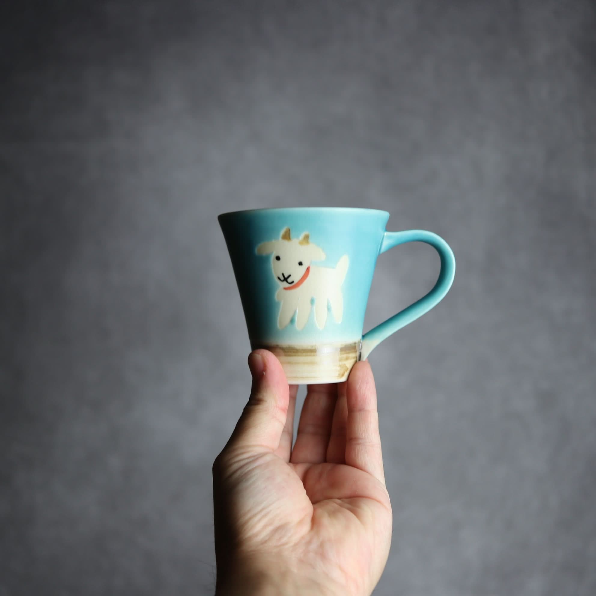 アニマルマグ ヤギ4 やちむん 陶器 atelier qucchane｜atelier