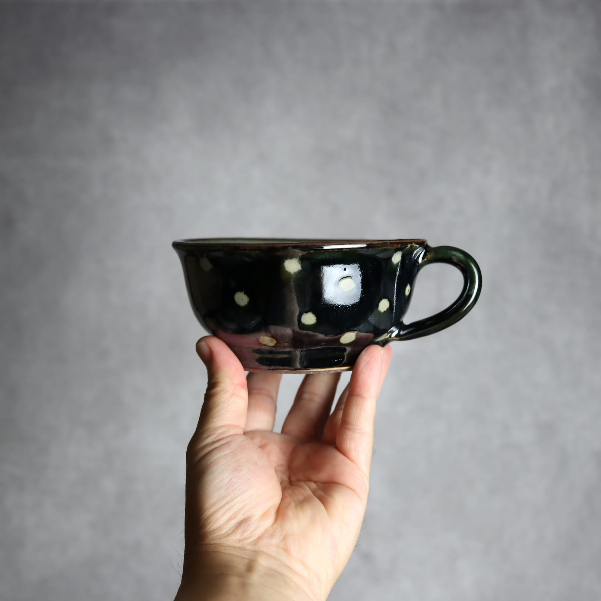 スープカップ 呉須釉 蝋抜 点打 やちむん 陶器 真南風工房