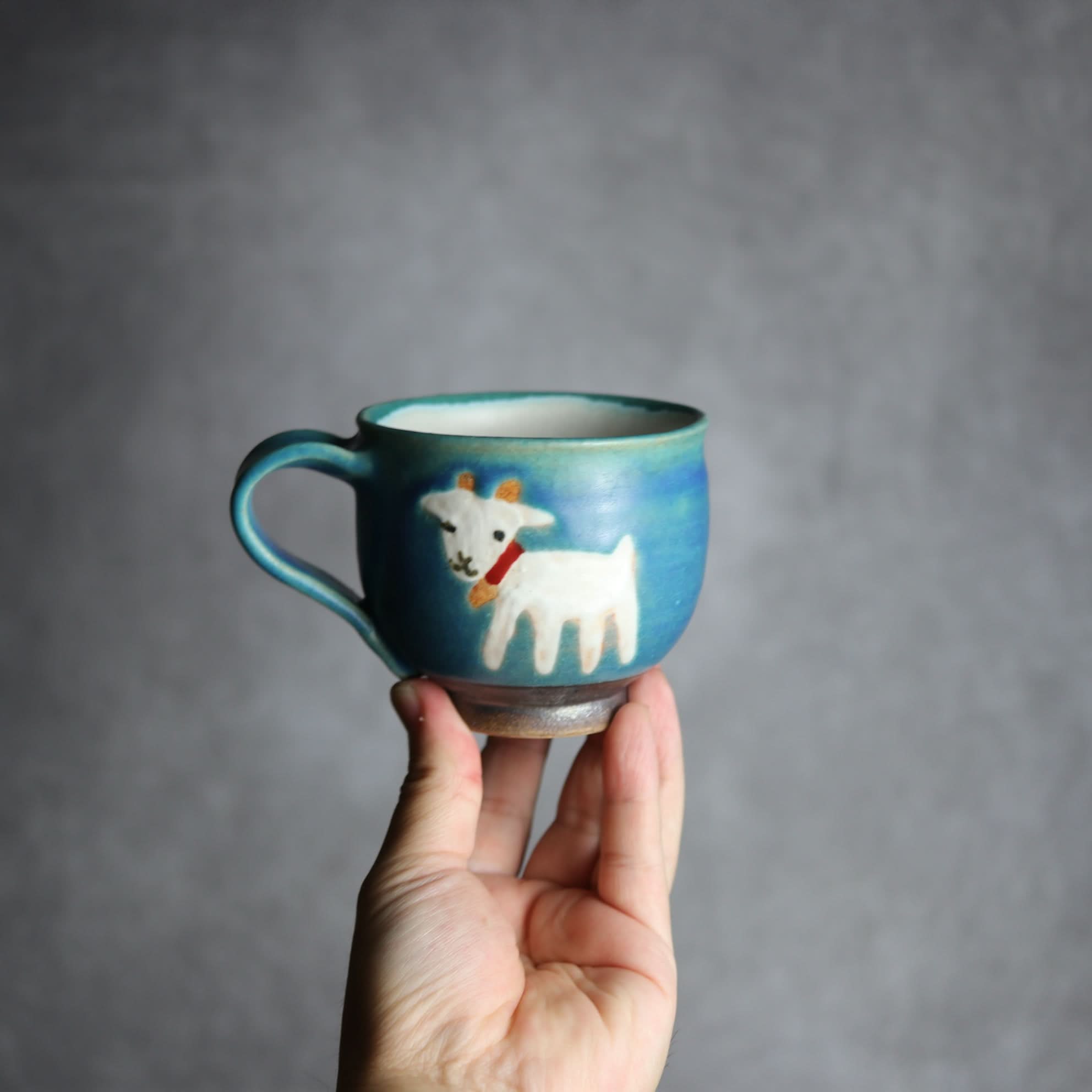 丸マグ ヤギ2 やちむん 陶器 atelier qucchane やちむん 陶器.