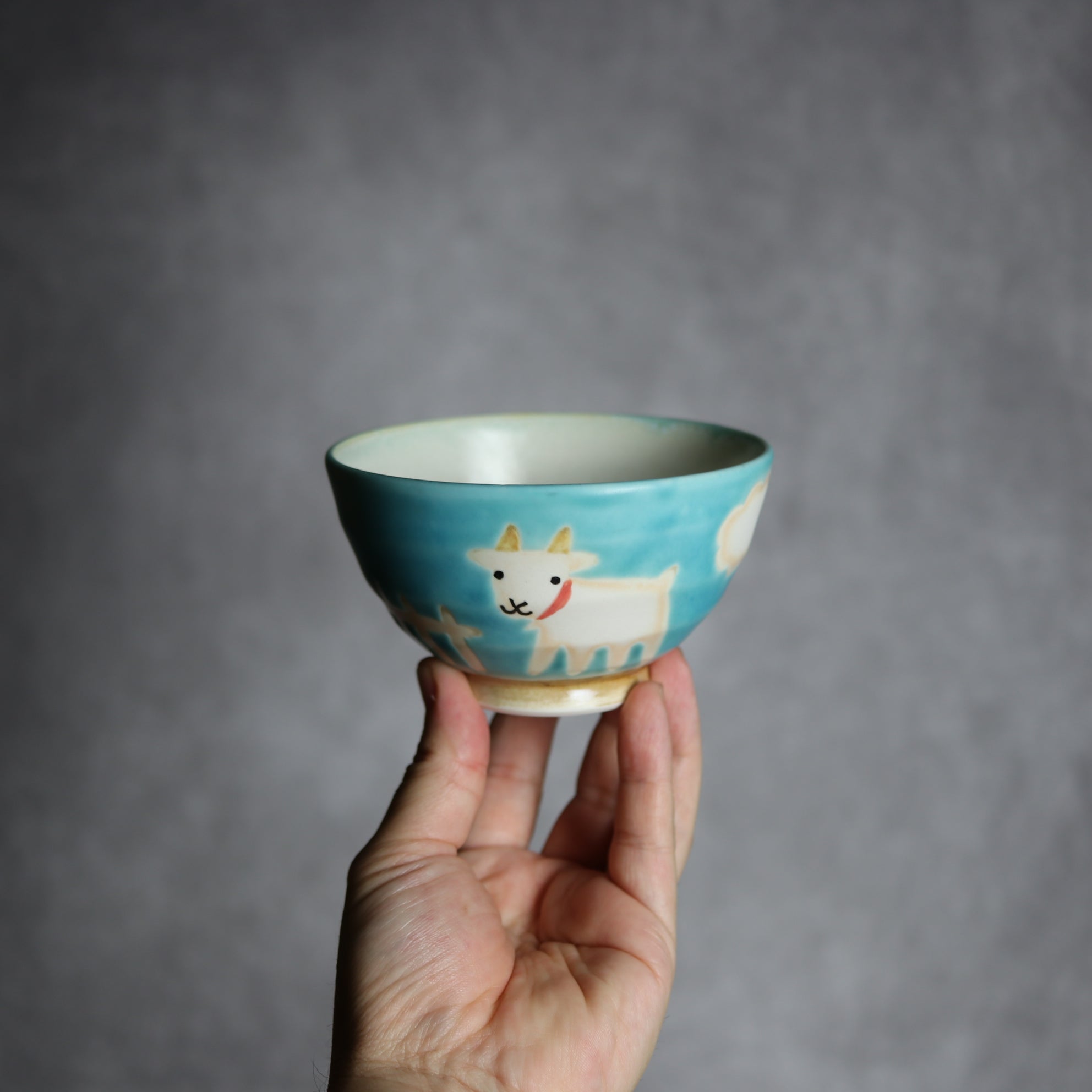お茶碗 ヤギ1 やちむん 陶器 atelier qucchane