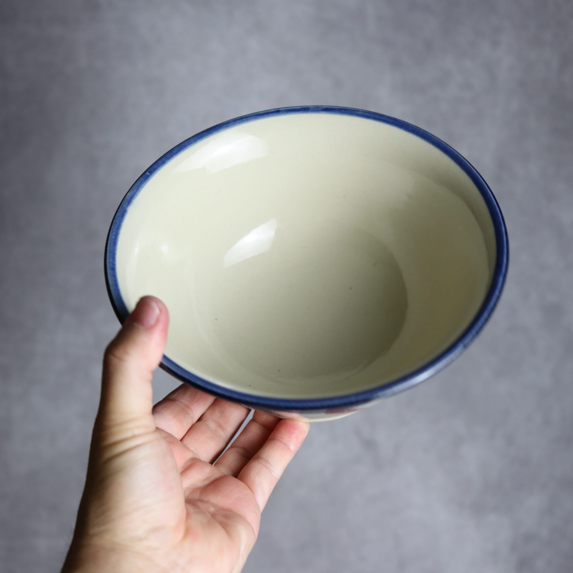 6寸マカイ 赤絵ブーゲンビリア やちむん 陶器 陶眞窯