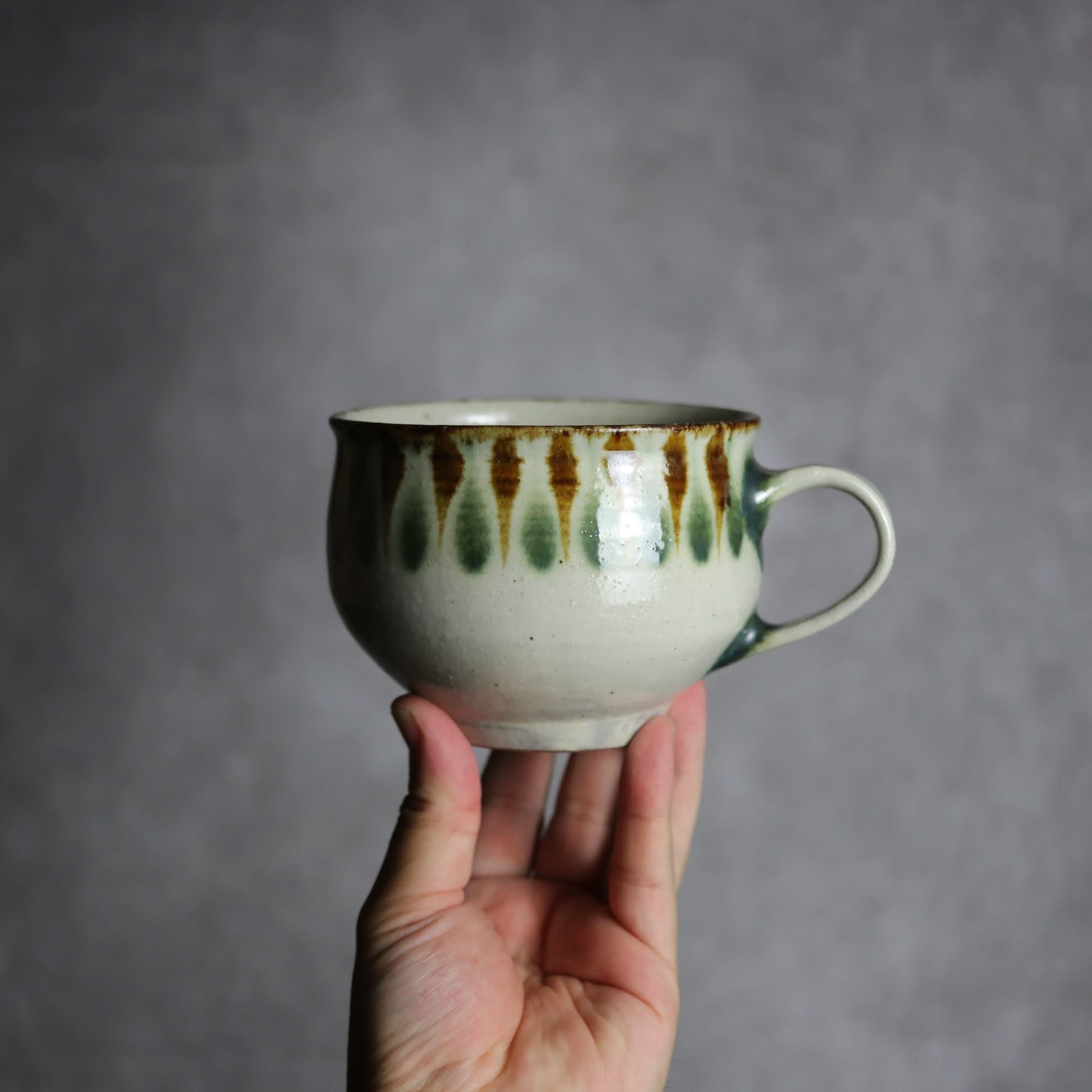 スープカップ1 三彩 線描 やちむん 陶器 やちむん工房 mug｜やちむん