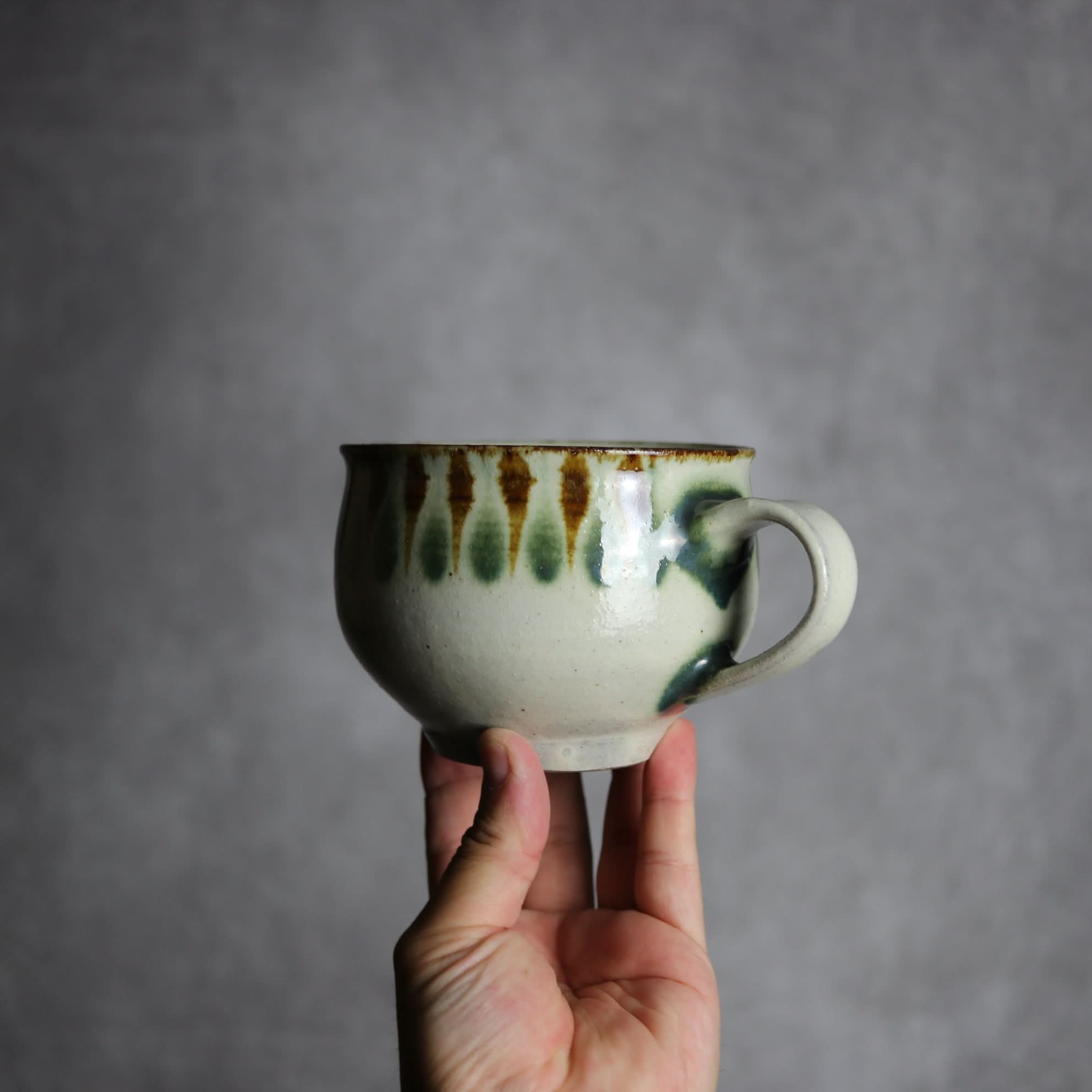 スープカップ1 三彩 線描 やちむん 陶器 やちむん工房 mug｜やちむん