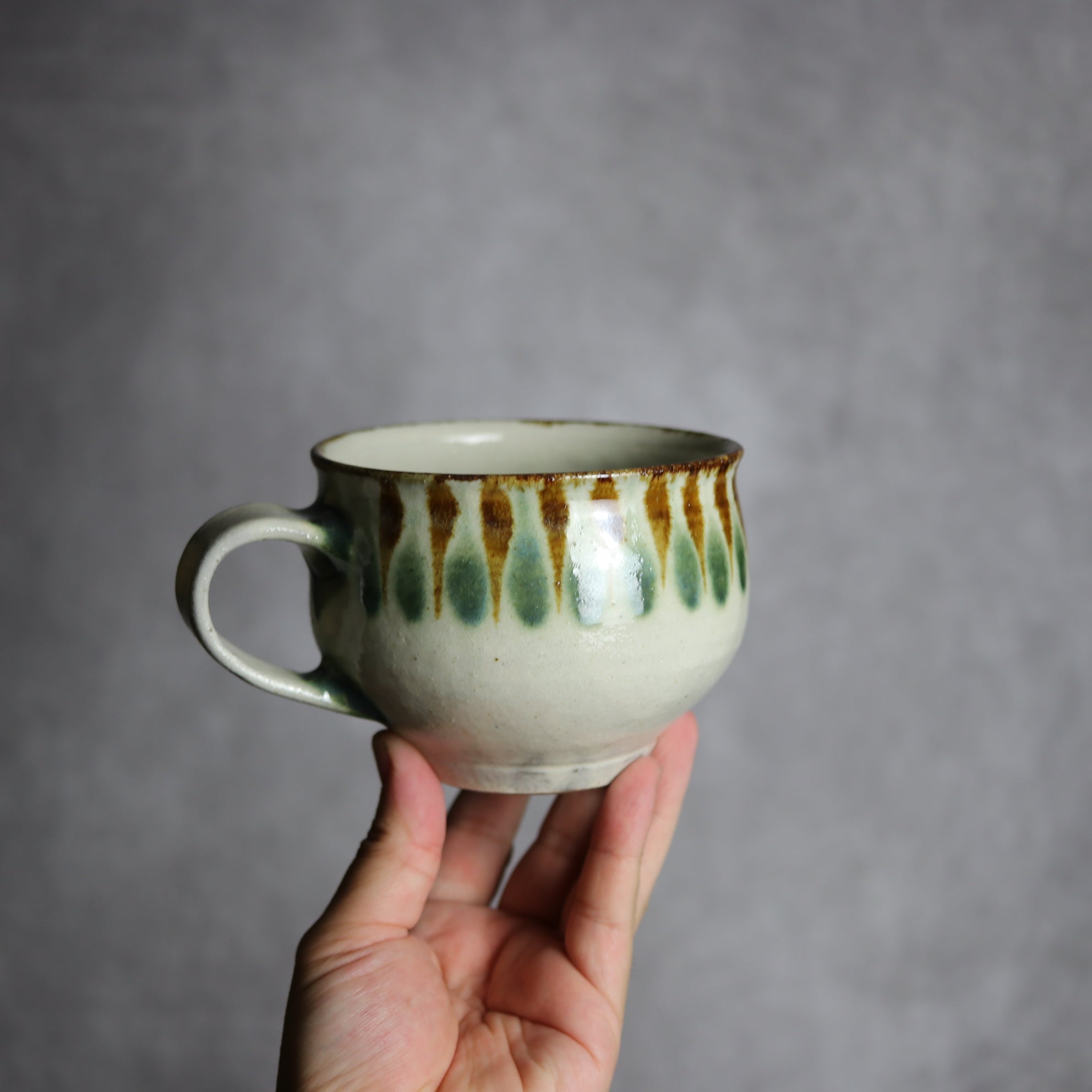 スープカップ1 三彩 線描 やちむん 陶器 やちむん工房 mug