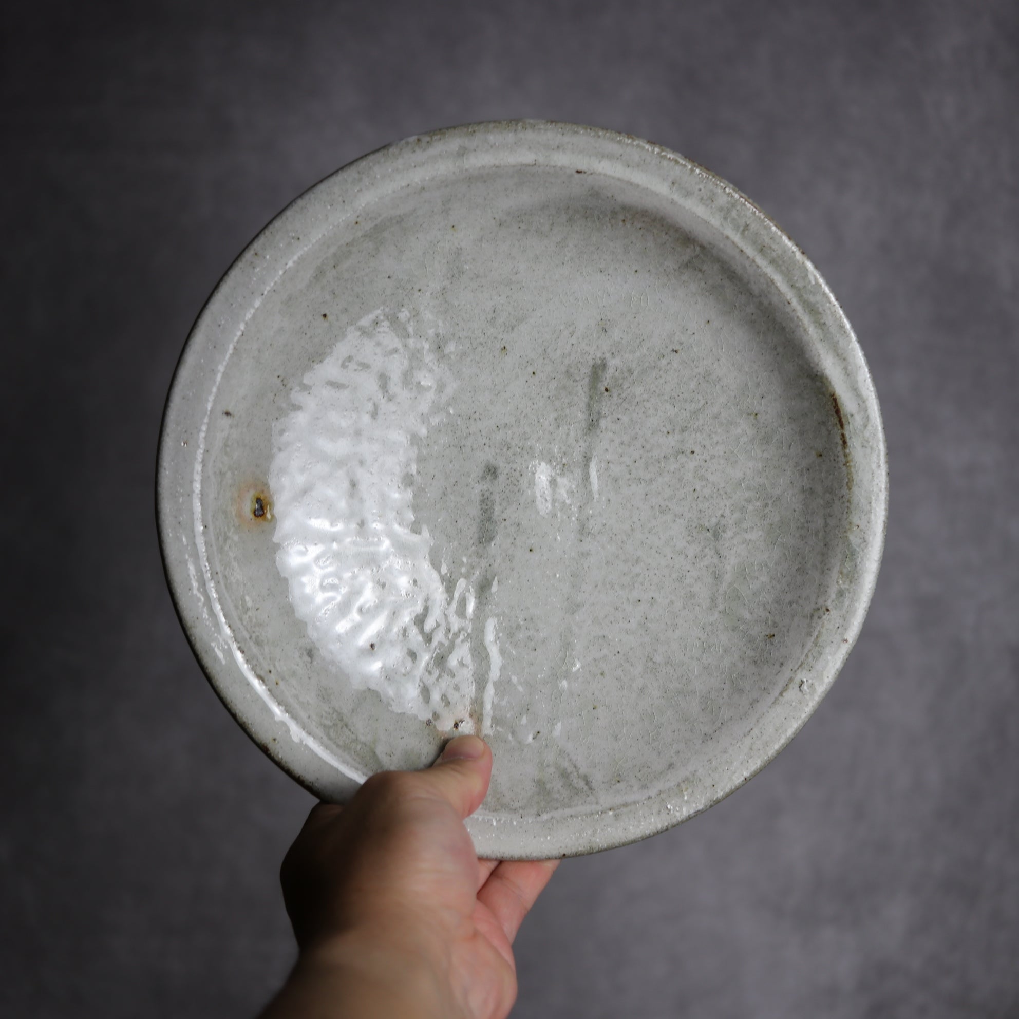 8寸リム丸皿1 白 やちむん 陶器 森製陶所