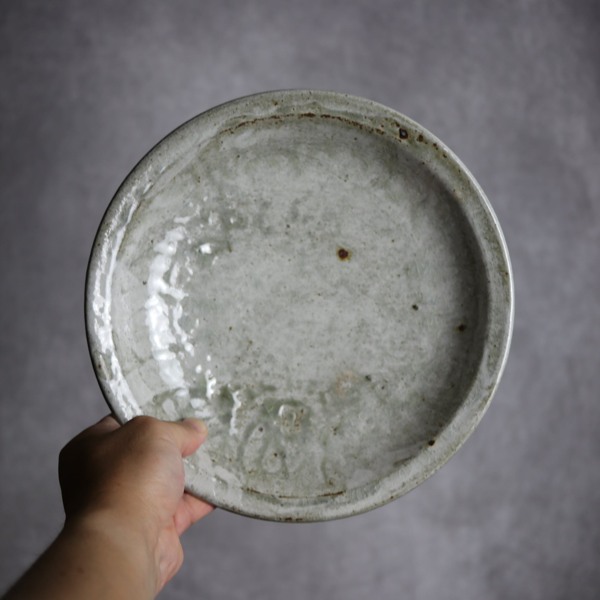 8寸リム丸皿2 白 やちむん 陶器 森製陶所