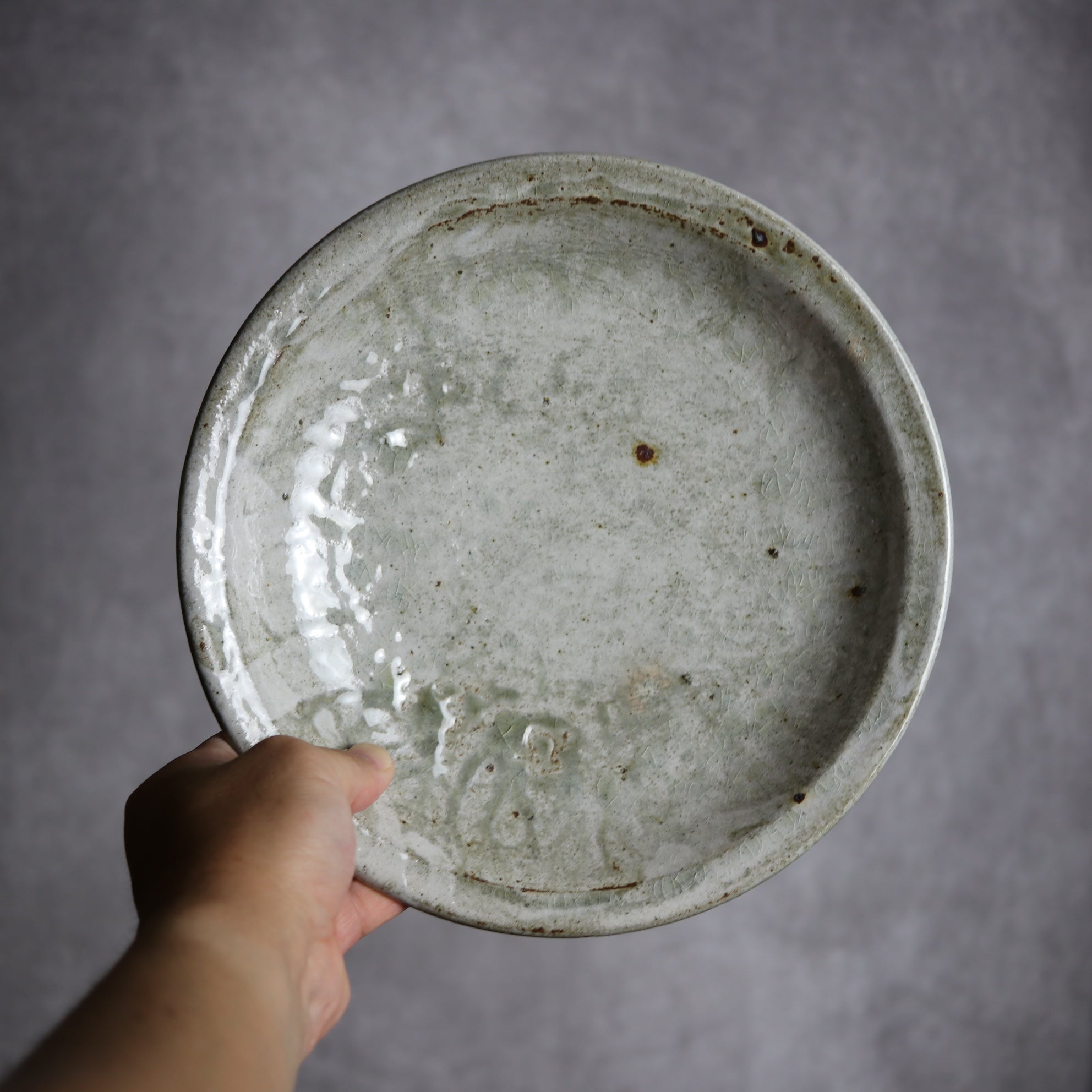 8寸リム丸皿2 白 やちむん 陶器 森製陶所