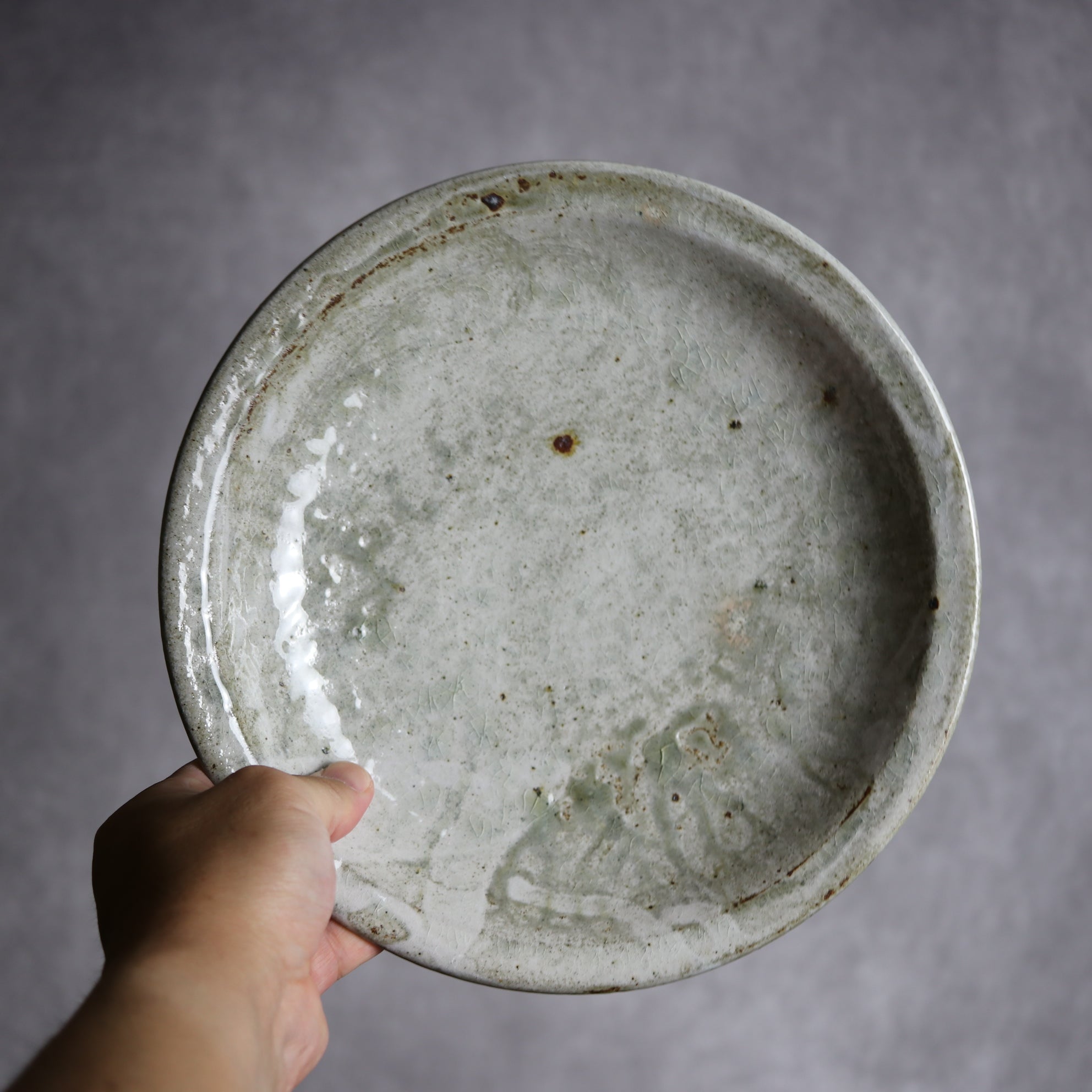 8寸リム丸皿2 白 やちむん 陶器 森製陶所