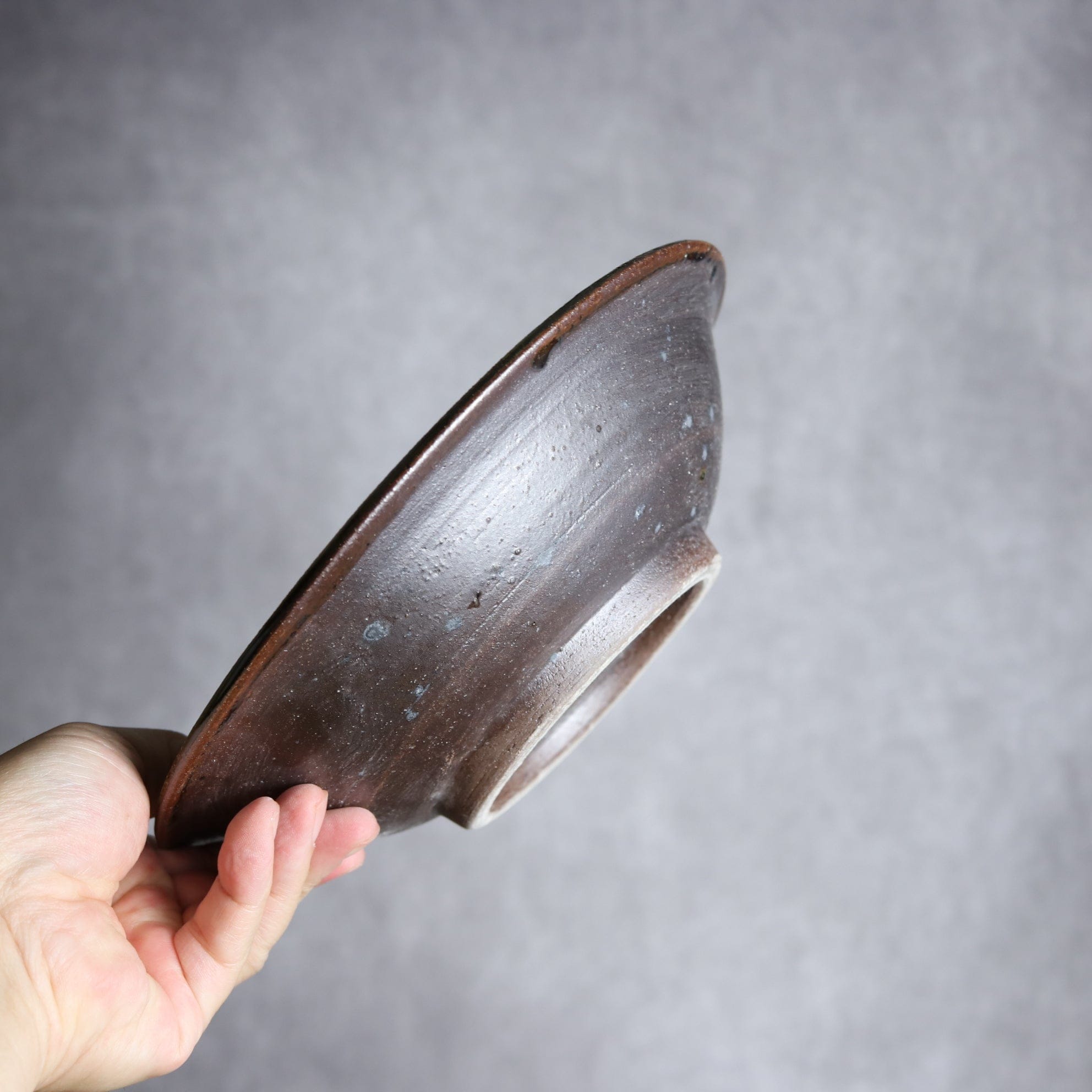 7寸皿2 緑釉 指描 やちむん 陶器 榮一工房