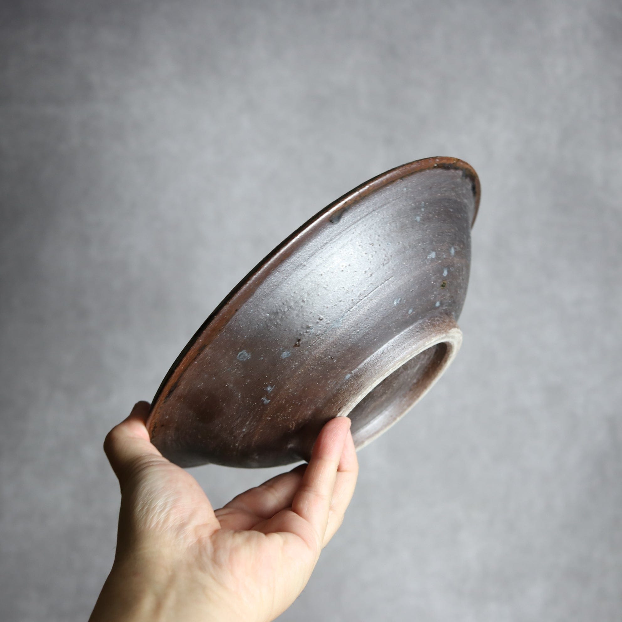 7寸皿2 緑釉 指描 やちむん 陶器 榮一工房