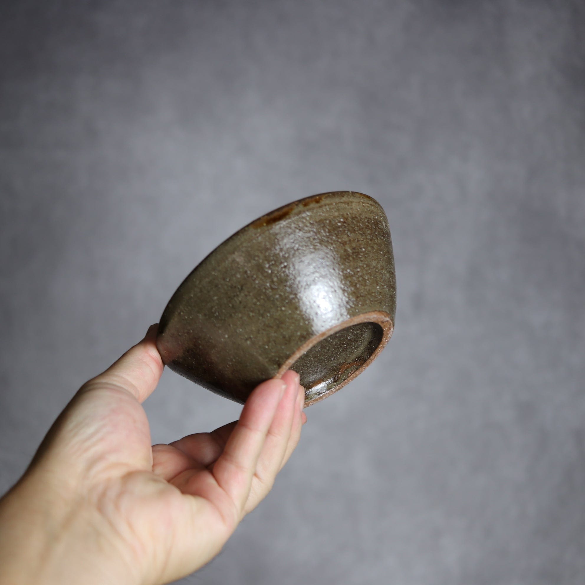 4寸鉢2 飴 呉須釉 双葉 やちむん 陶器 漂窯 陶器.