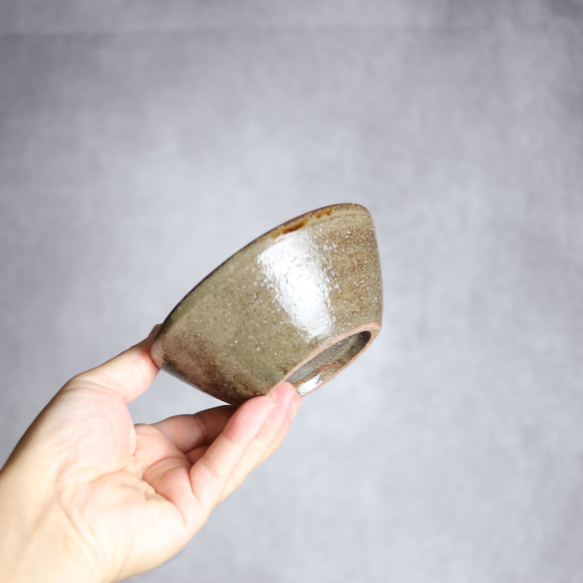 4寸鉢2 飴 呉須釉 双葉 やちむん 陶器 漂窯 陶器.