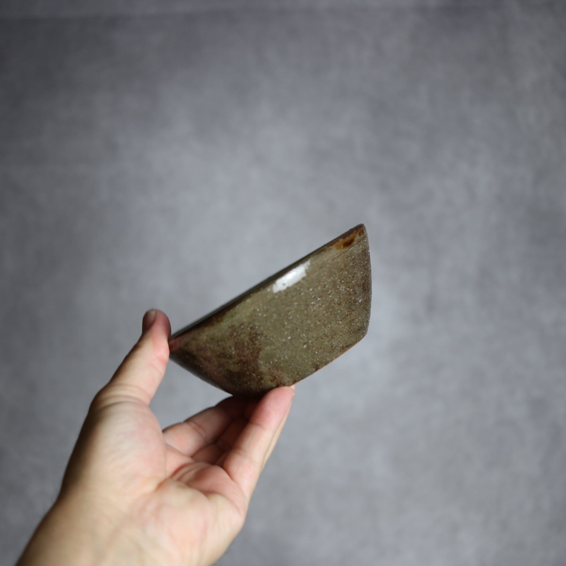 4寸鉢2 飴 呉須釉 双葉 やちむん 陶器 漂窯 陶器.