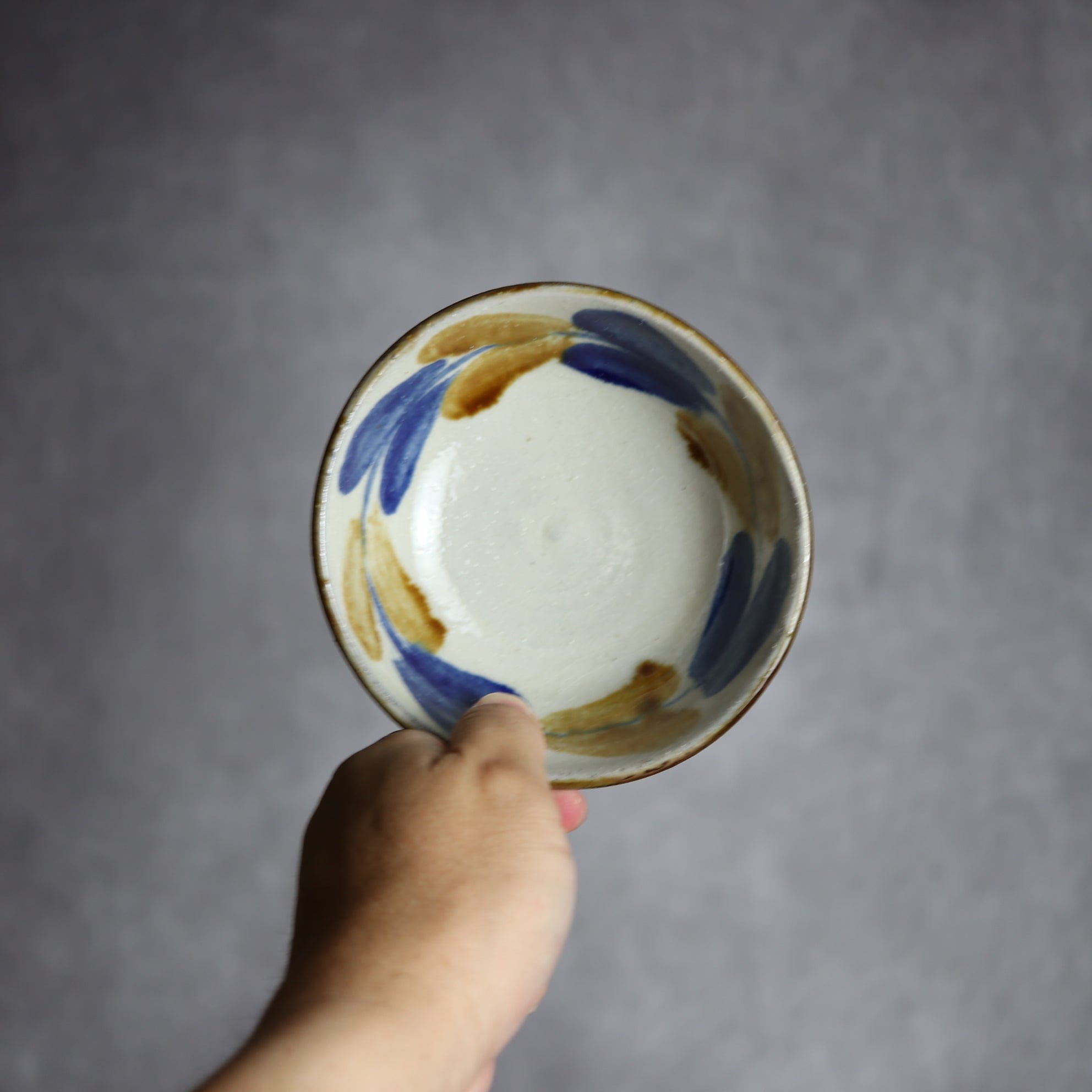 4寸鉢2 飴 呉須釉 双葉 やちむん 陶器 漂窯 陶器.