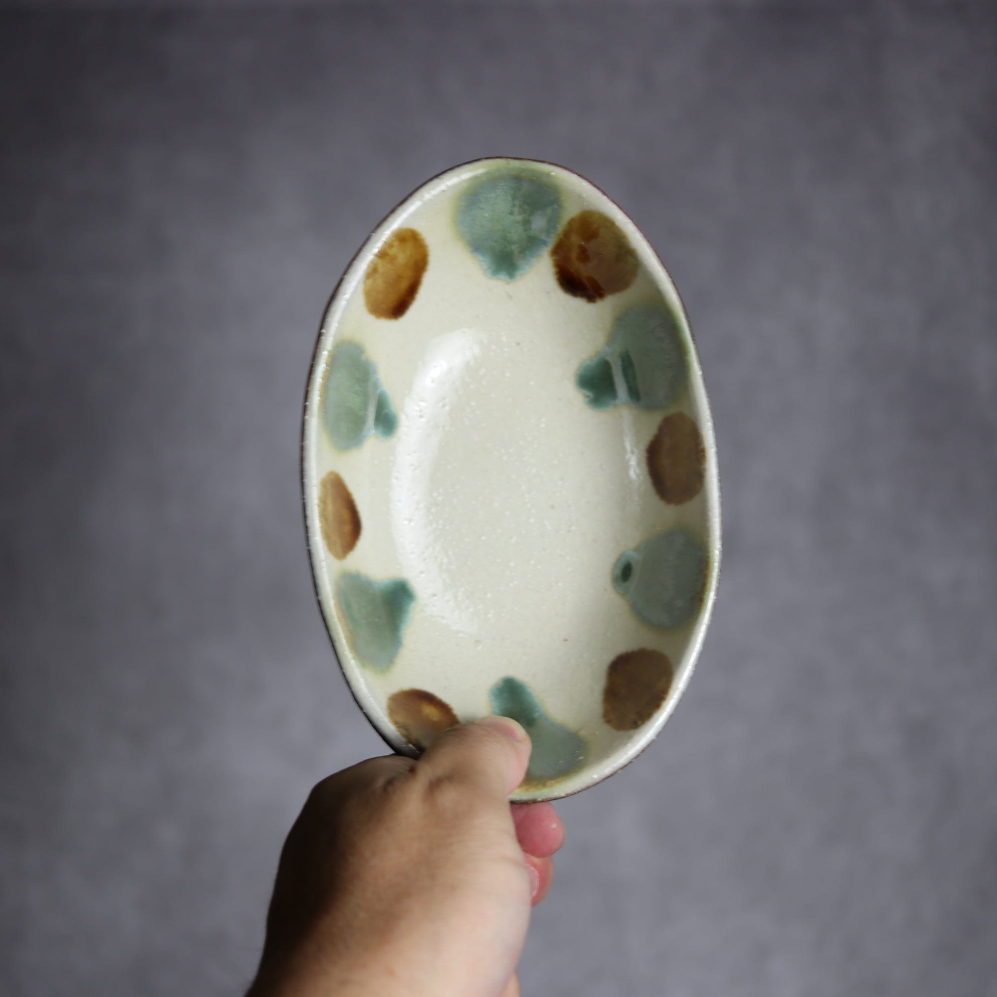 楕円皿1 三彩 やちむん 陶器 漂窯 陶器.