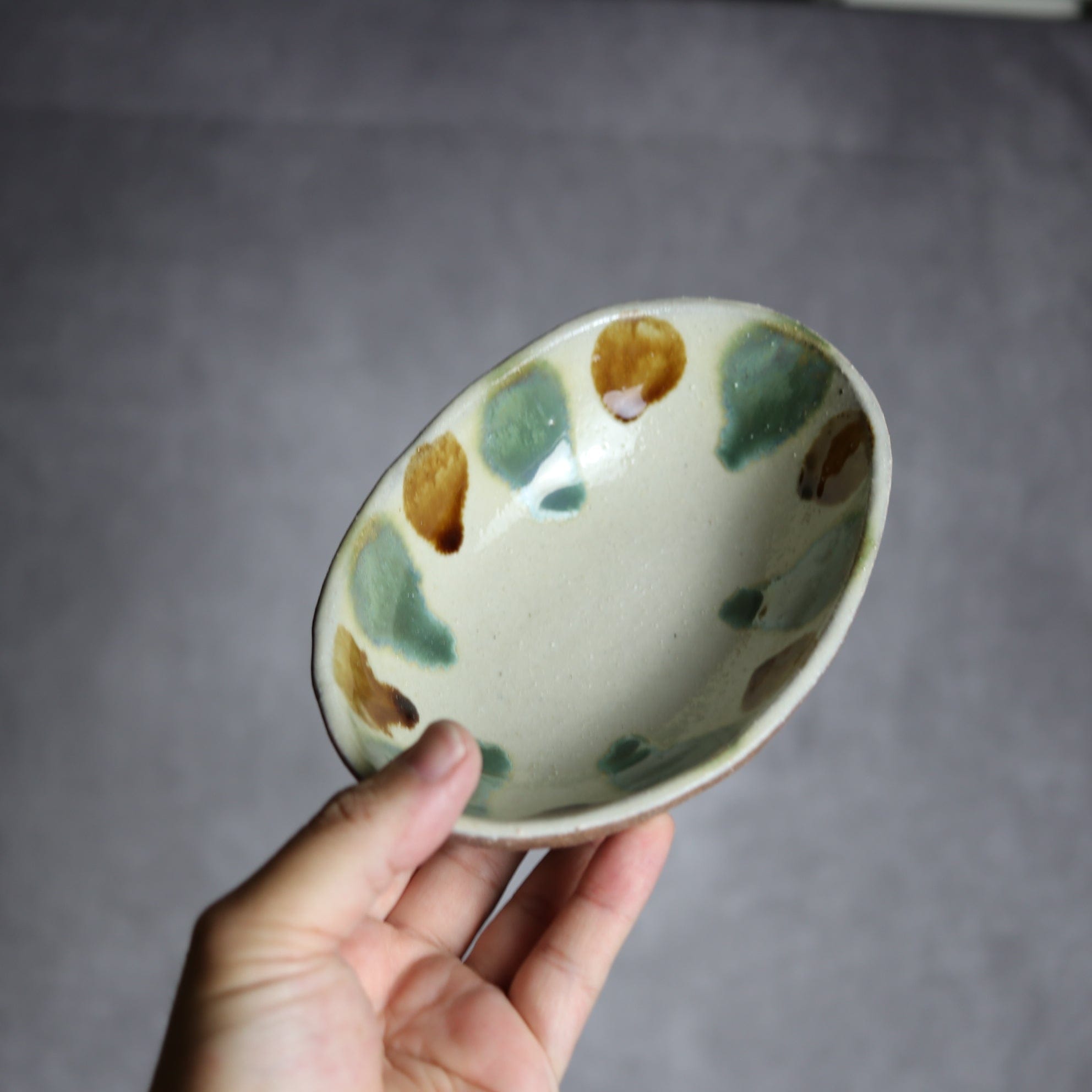 楕円皿2 三彩 やちむん 陶器 漂窯 陶器.